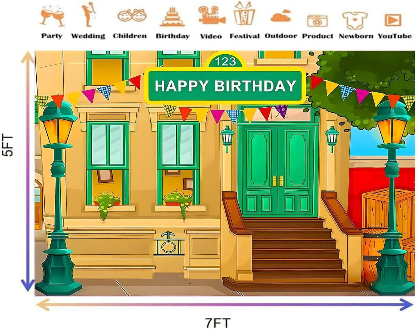 Happy Birthday Photography Background for Kids Party
