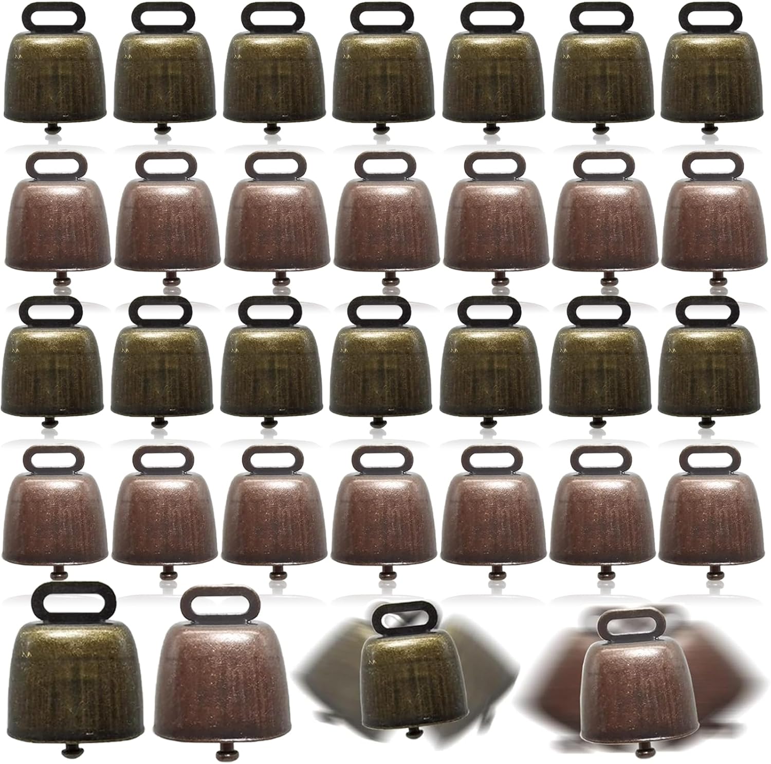 32 Piece Copper Bells Set for Animals and Crafts