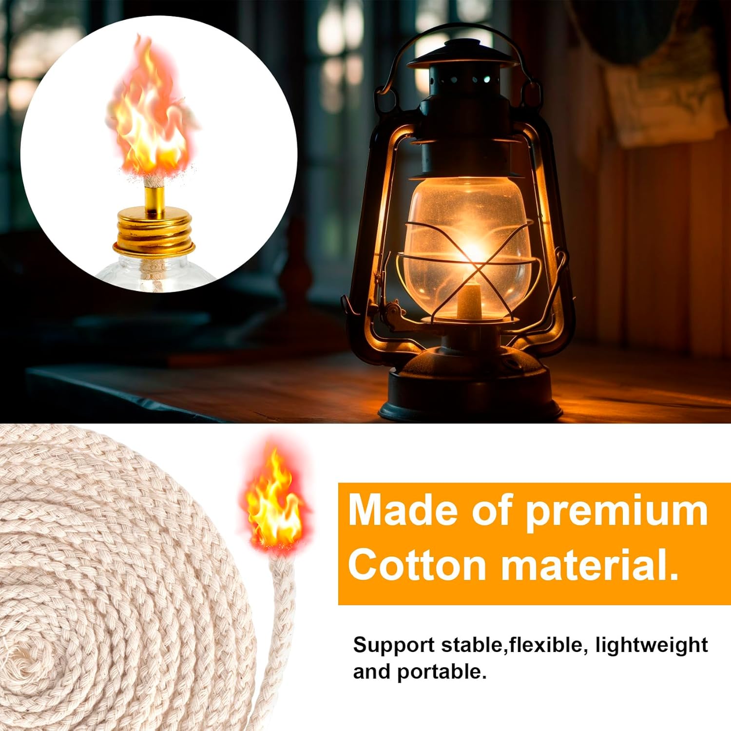 OIIKI 656 Ft Cotton Lamp Wicks for Candles and Lamps