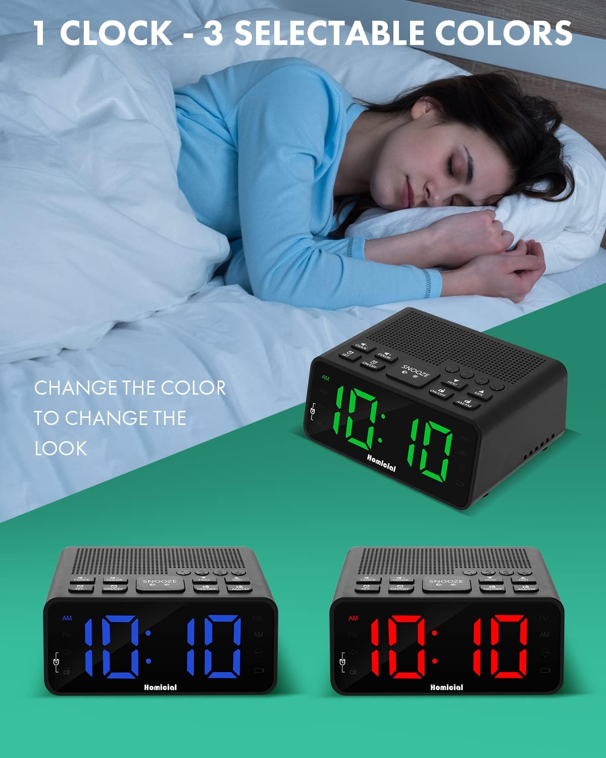 Jingsense Digital Alarm Clock Radio with AMFM Radio and Sleep Timer