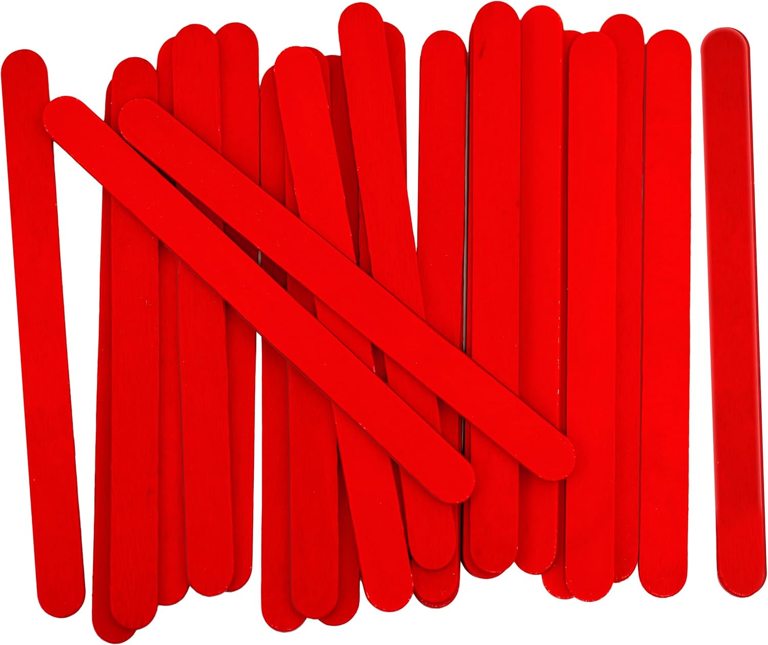 CraftySticks 100 Pack Red Painted Popsicle Sticks 45 Inch