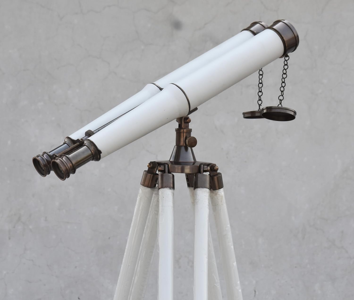 Brass Floor Standing Binoculars with Tripod - Nautical Decor