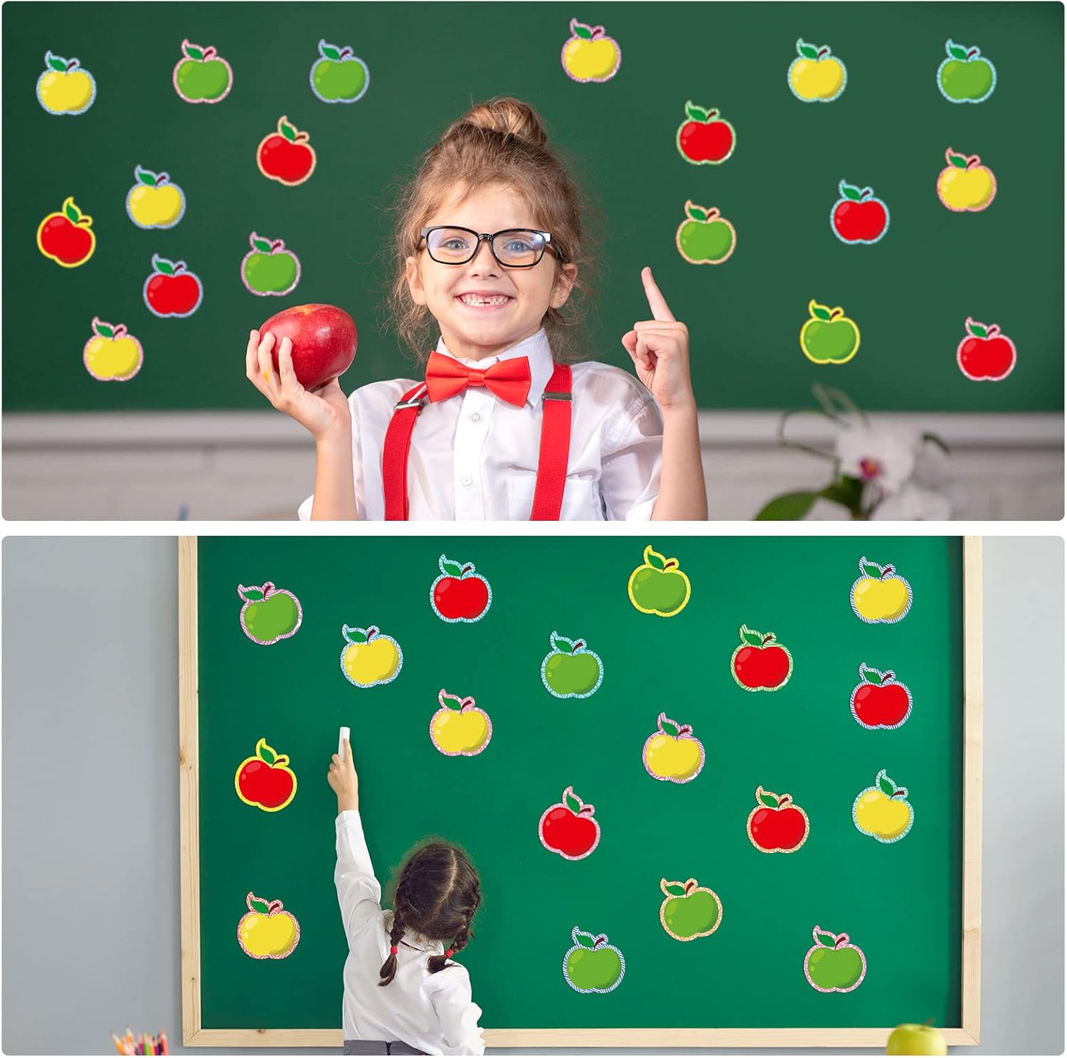 Zonon 90 Pcs Apple Cutouts Classroom Bulletin Board Decorations