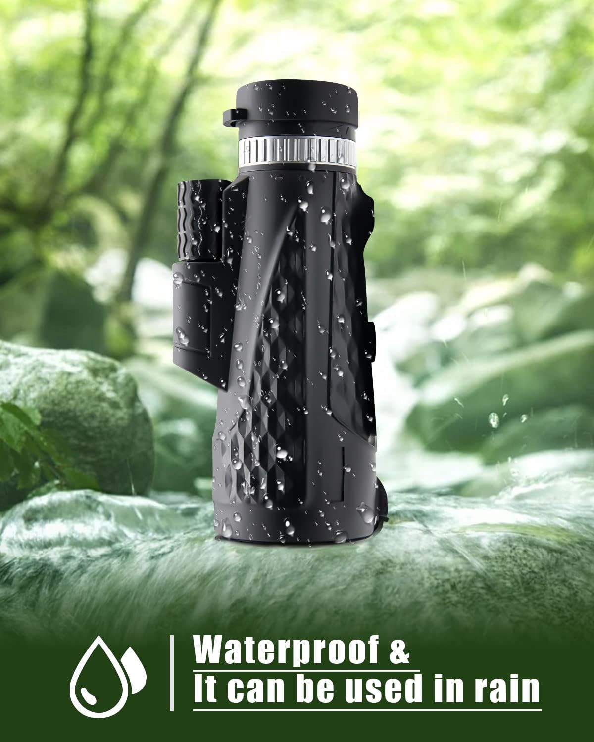 80x100 High Power Monocular with Tripod Smartphone Adapter