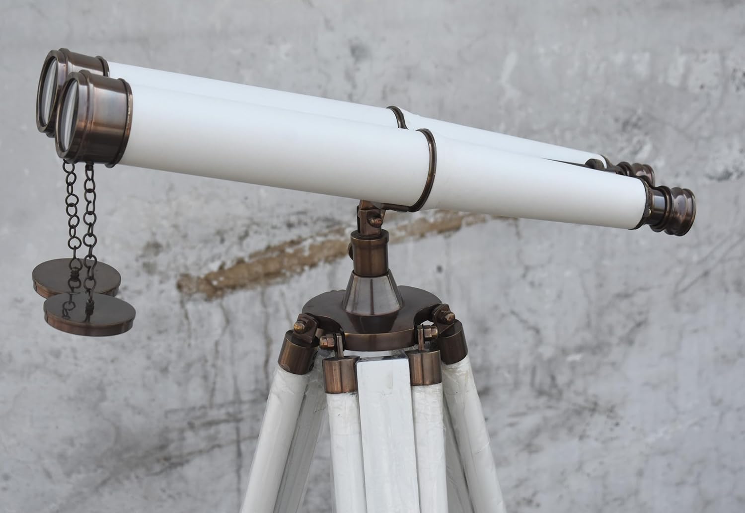 Brass Floor Standing Binoculars with Tripod - Nautical Decor