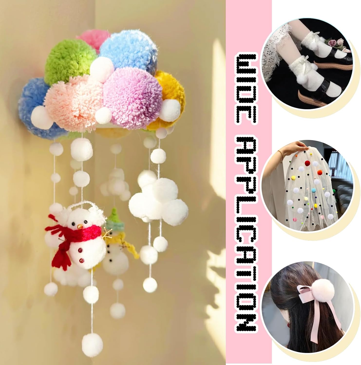 TOAOB 30PCS Large 2 Inch White Pom Poms for DIY Crafts