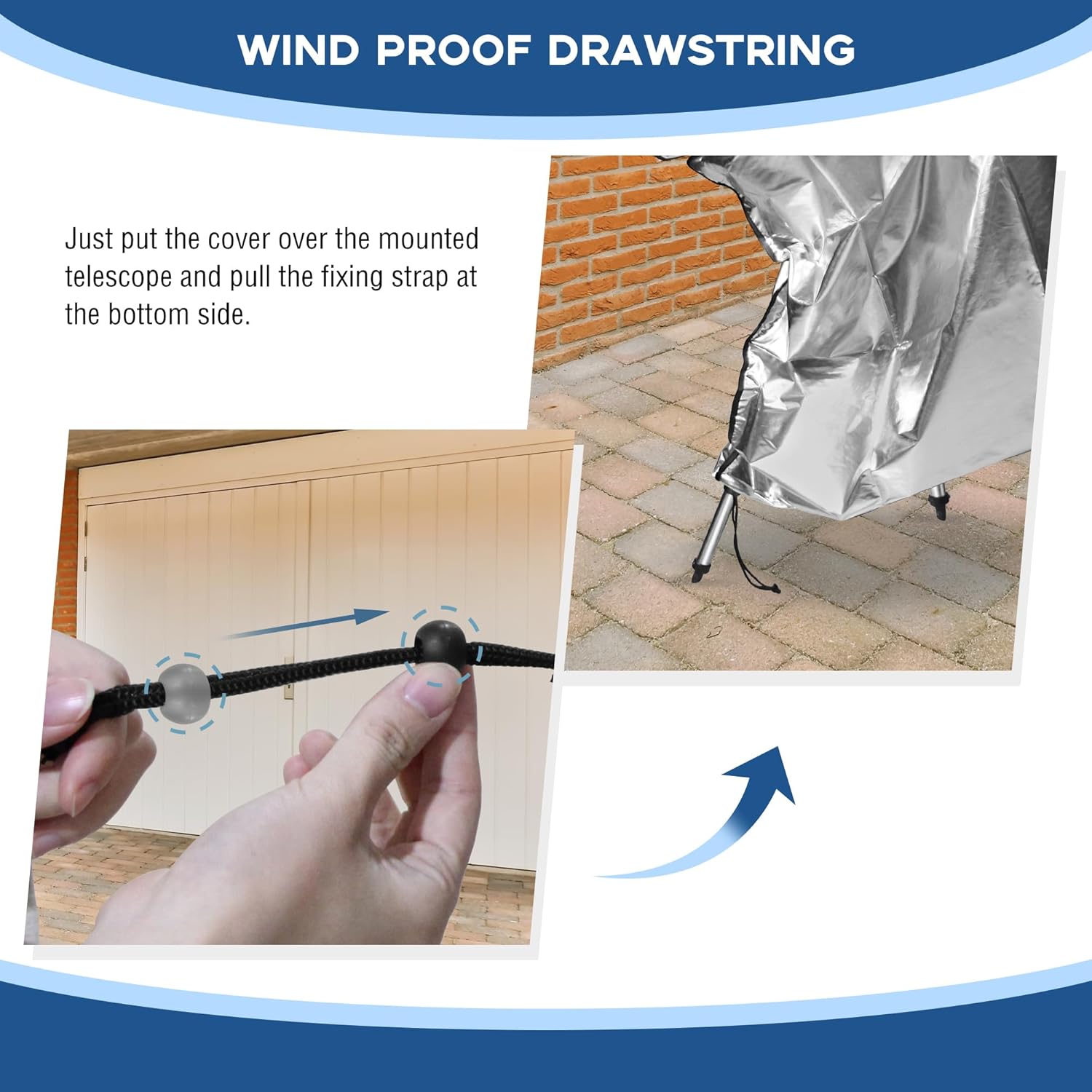 Telescope Cover with Adjustable Drawstring - 376 Inch Diameter
