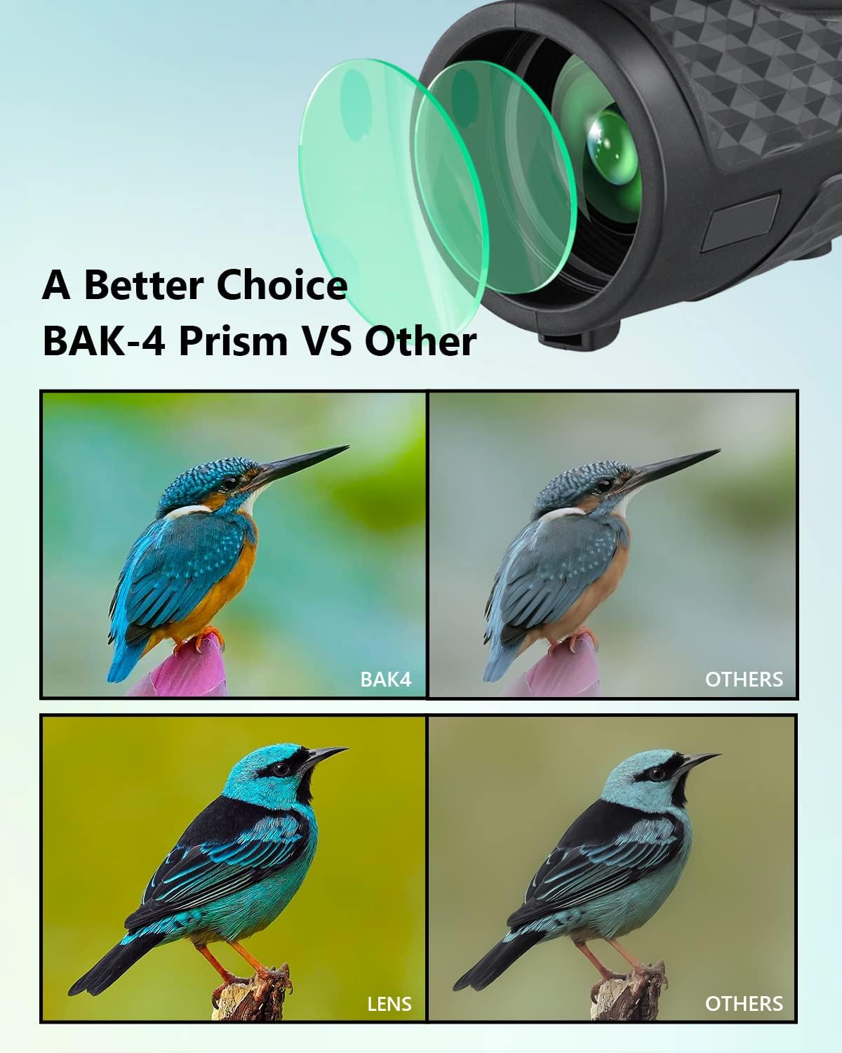 80x100 High Power Monocular with Tripod Smartphone Adapter