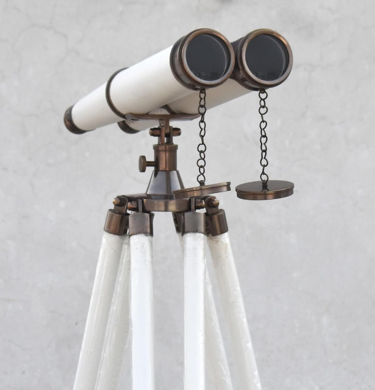 Brass Floor Standing Binoculars with Tripod - Nautical Decor