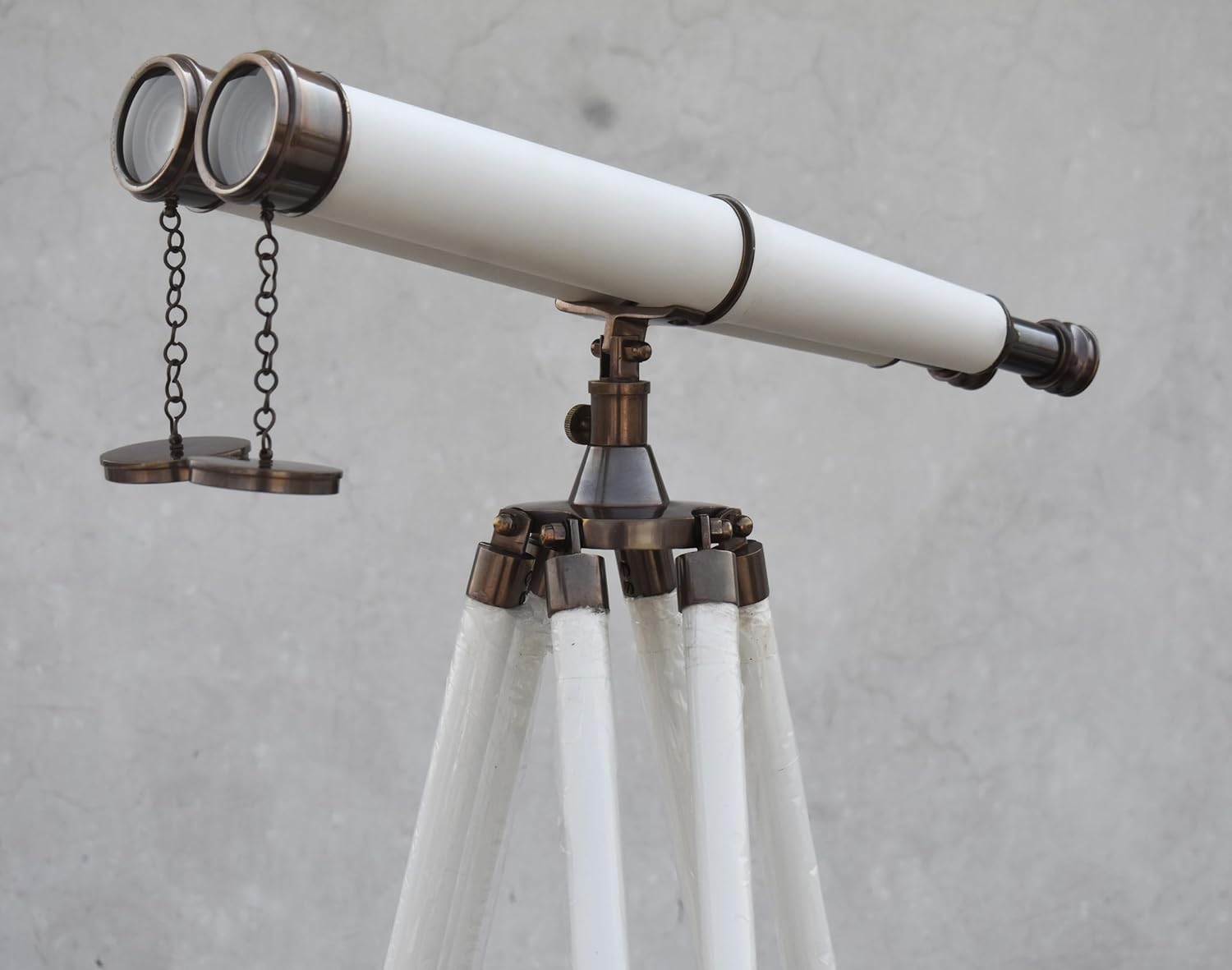 Brass Floor Standing Binoculars with Tripod - Nautical Decor