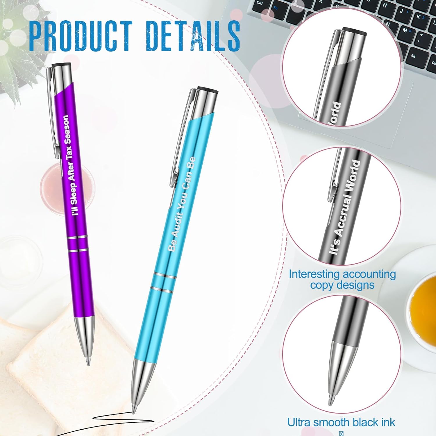 24 Pcs Funny Accountant Pens with Quotes