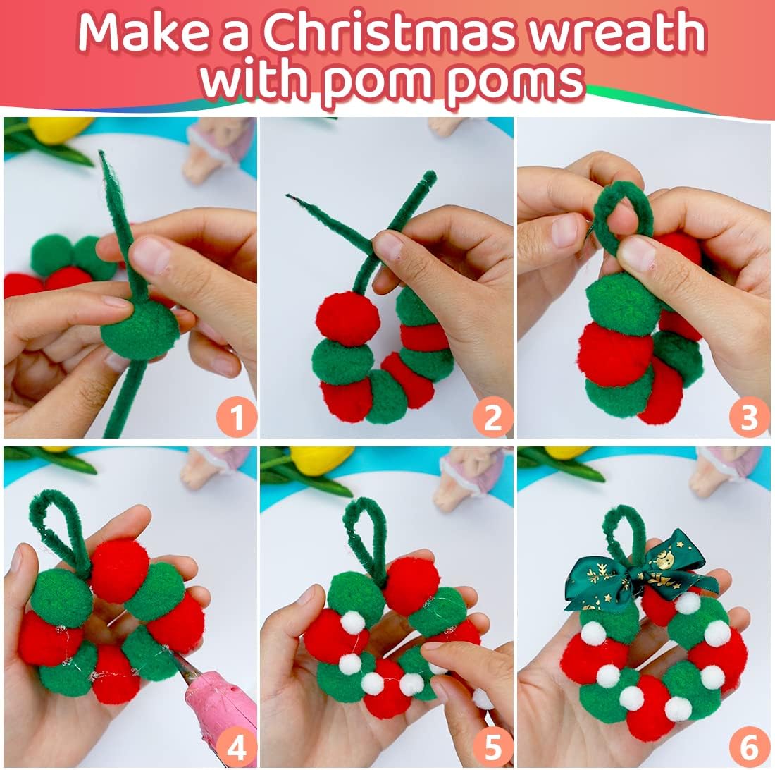 IOOLEEM 90pcs 15 Inch Orange Pom Poms for Crafts