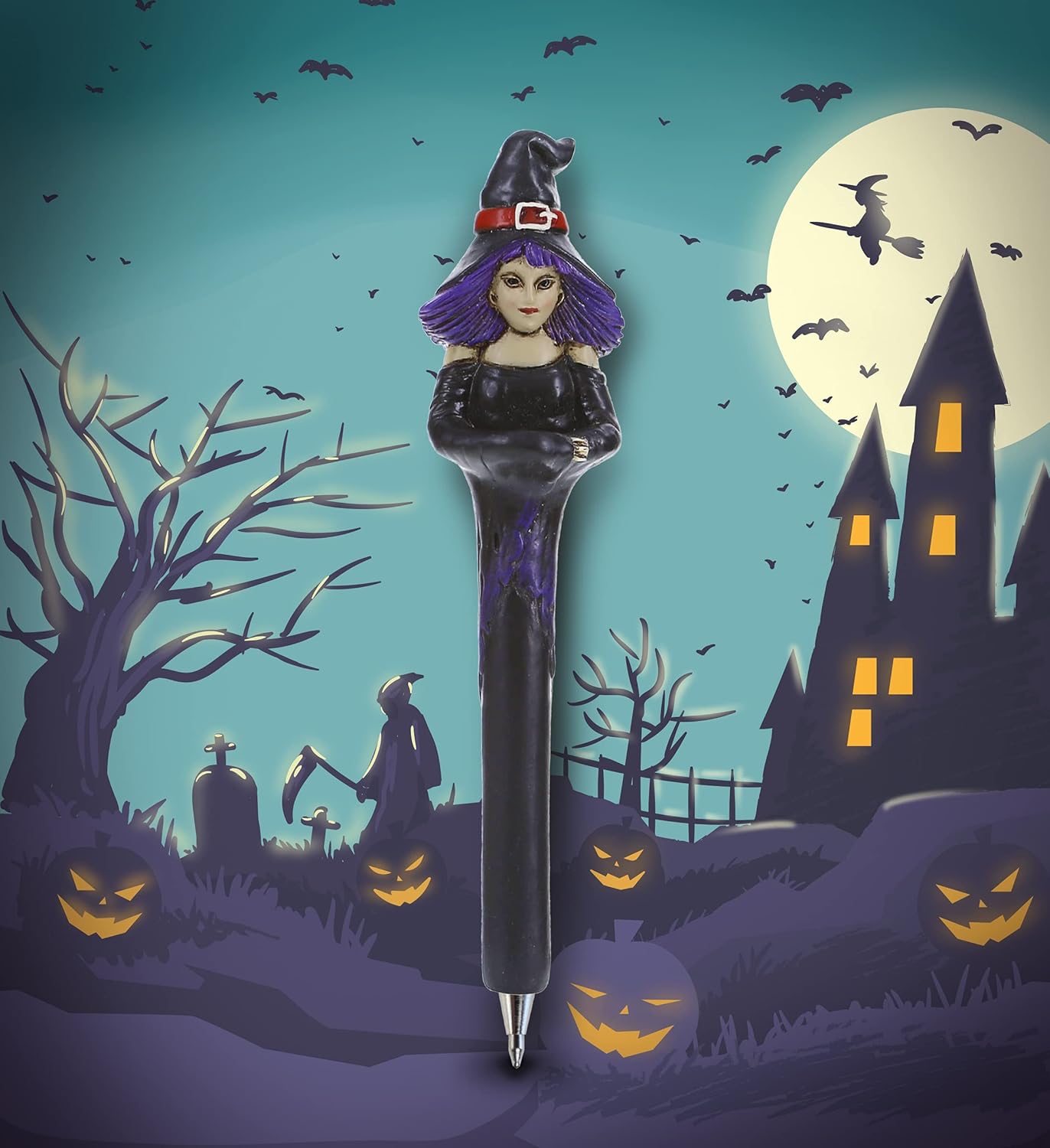 Spooky Witch Novelty Pen - Fun Kids and Adults Writing Instrument