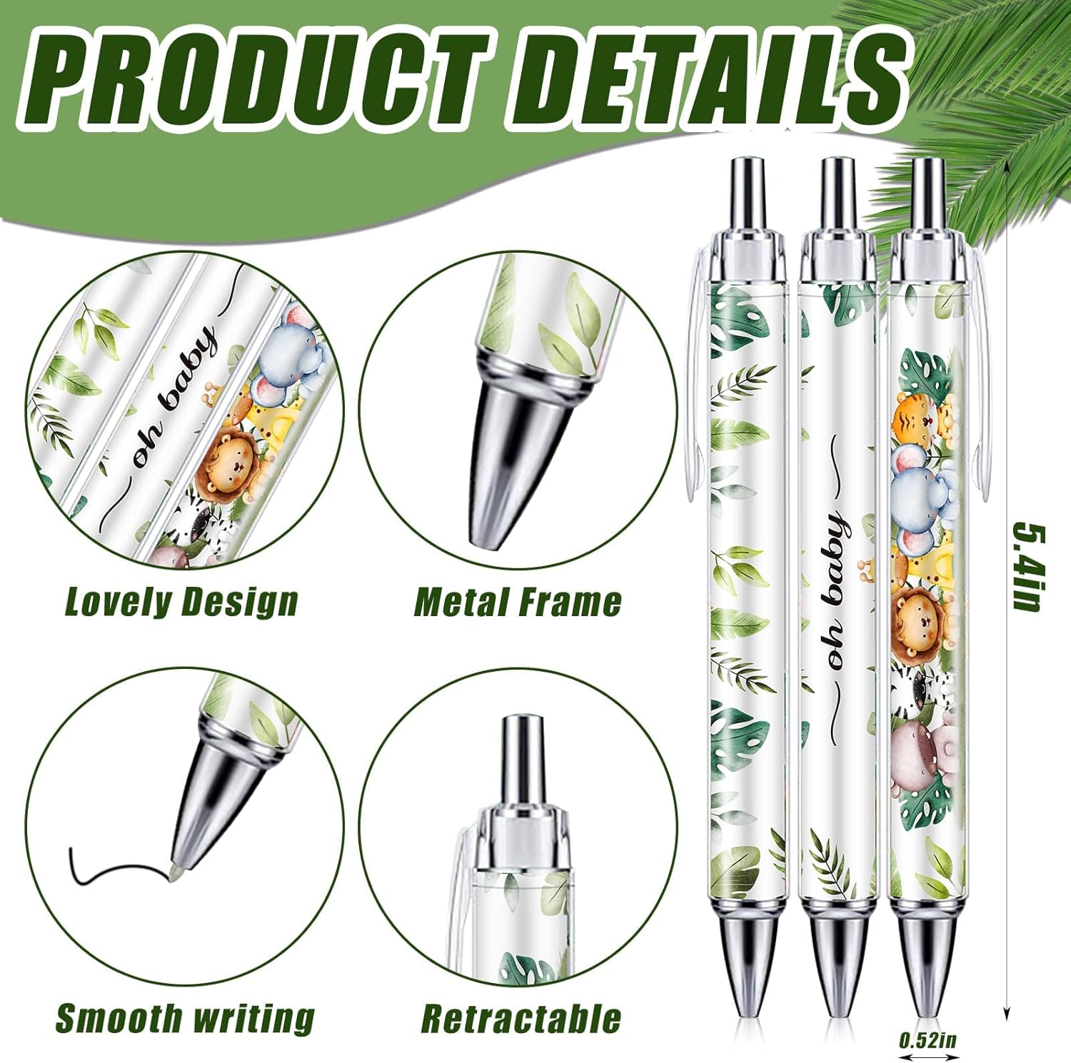 97 Pieces Baby Shower Gift Set Pens Keychains Cards