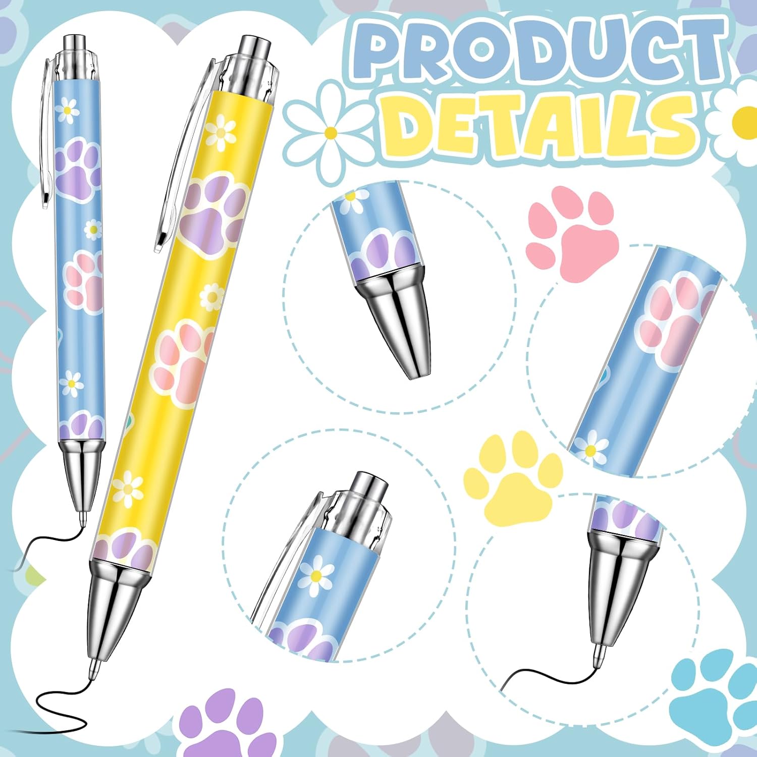 24 Pcs Blue Dog Pens for Party Classroom Office Supplies