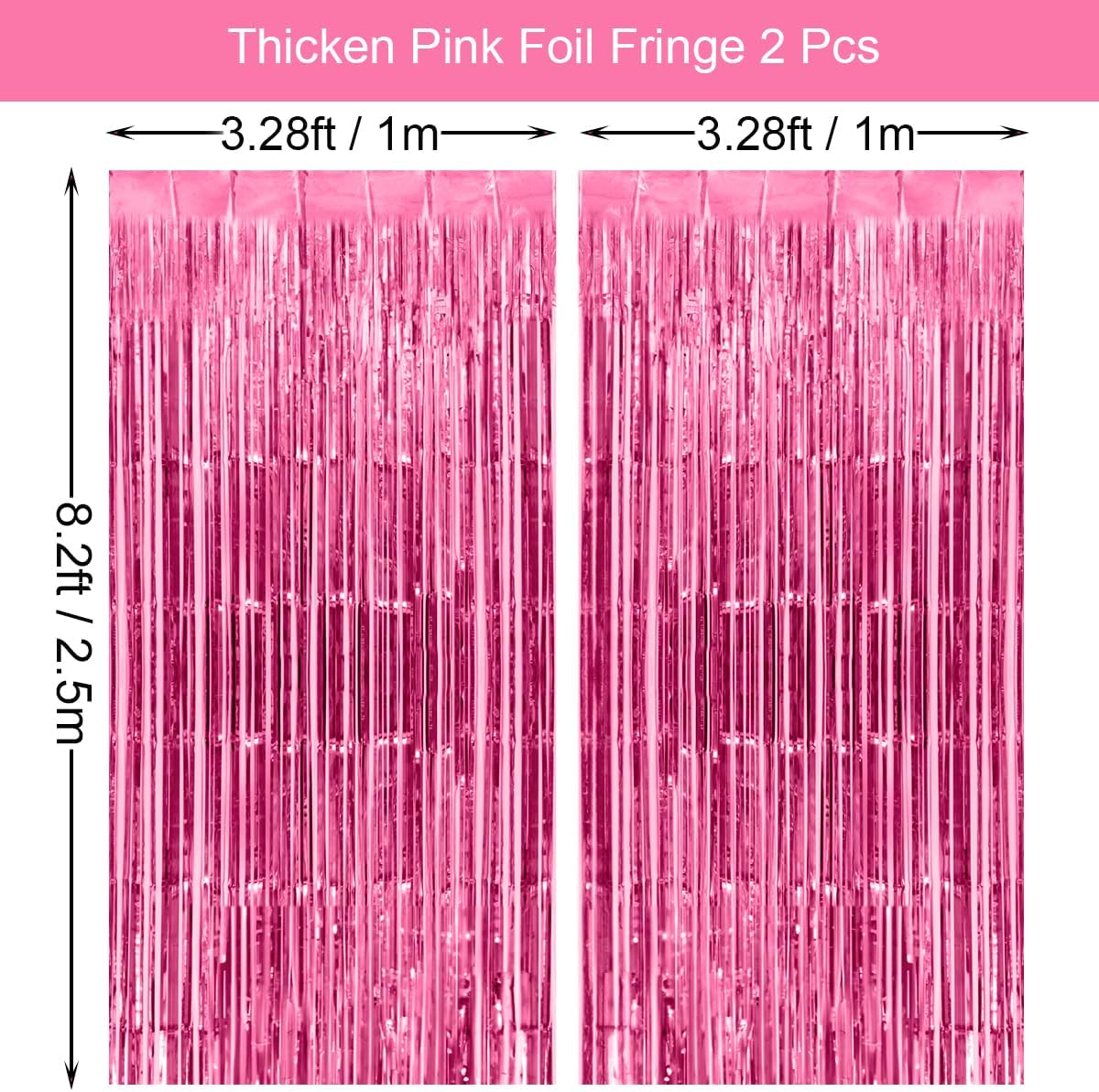 Foil Fringe Curtain 32x82ft 2 Pack for Party Backdrops
