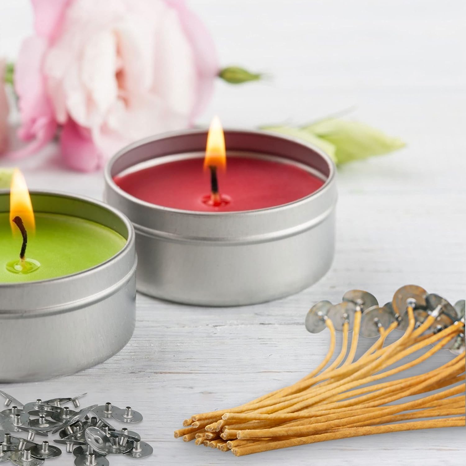 100 PCS 6 Inch Hemp Candle Wicks with Natural Beeswax