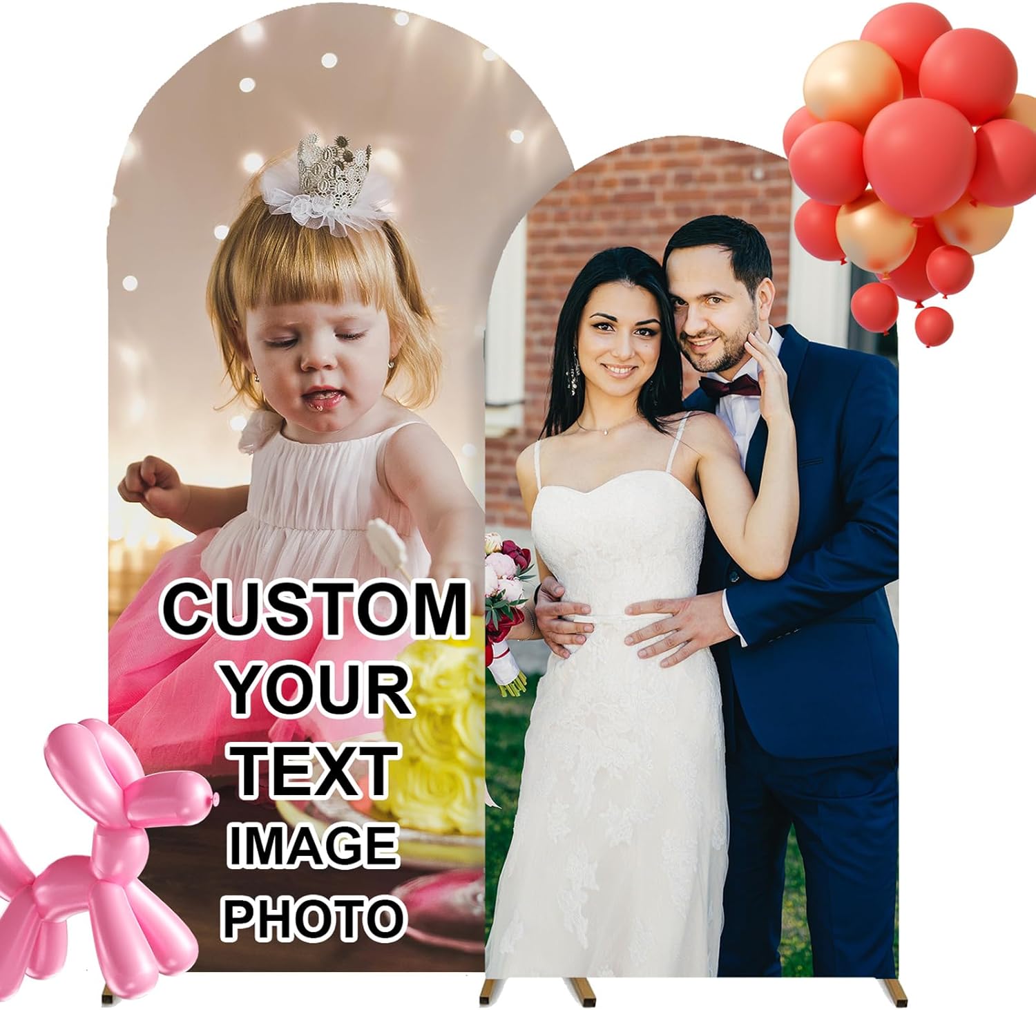 Custom Arch Backdrop with Personalized Design 6FT
