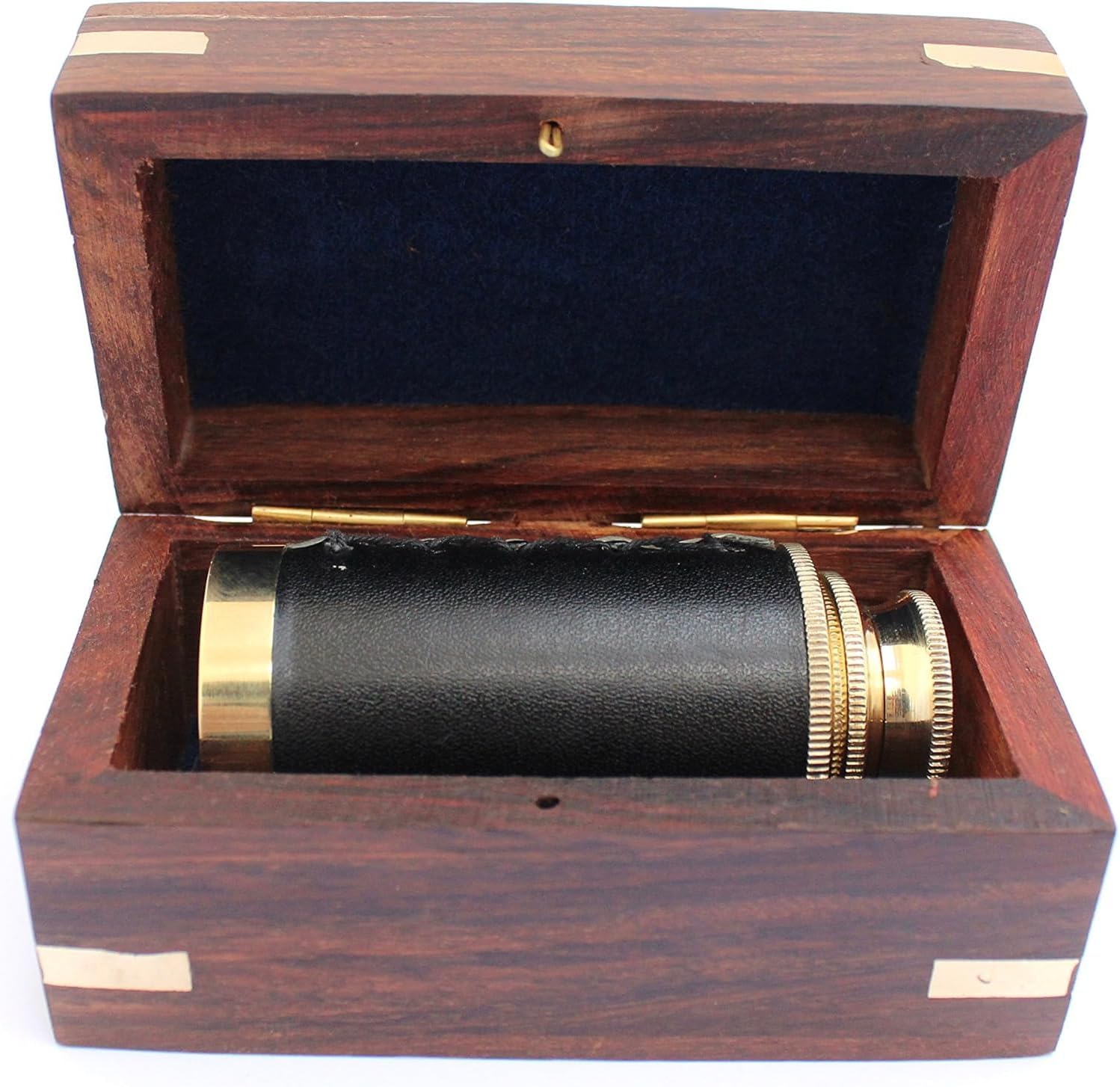 15 Inch Antique Brass Telescope with Leather Wrap and Gold Finish