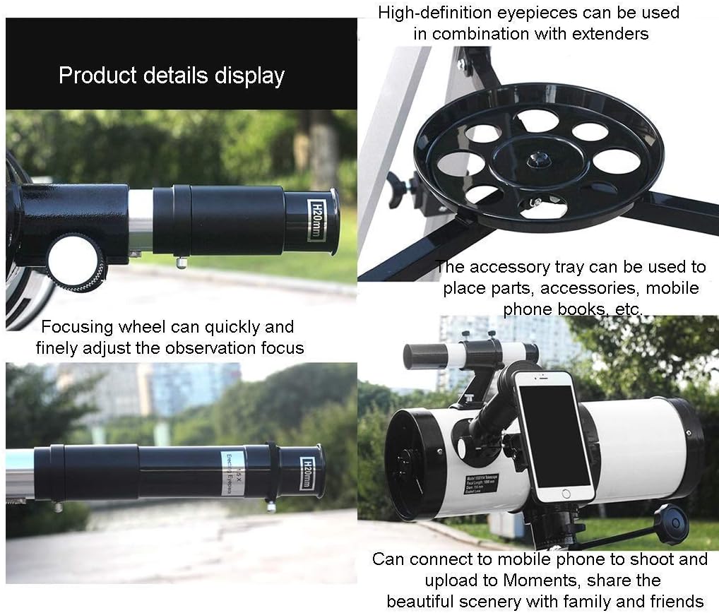 Adults Astronomy Reflector Telescope with Tripod and Eyepieces