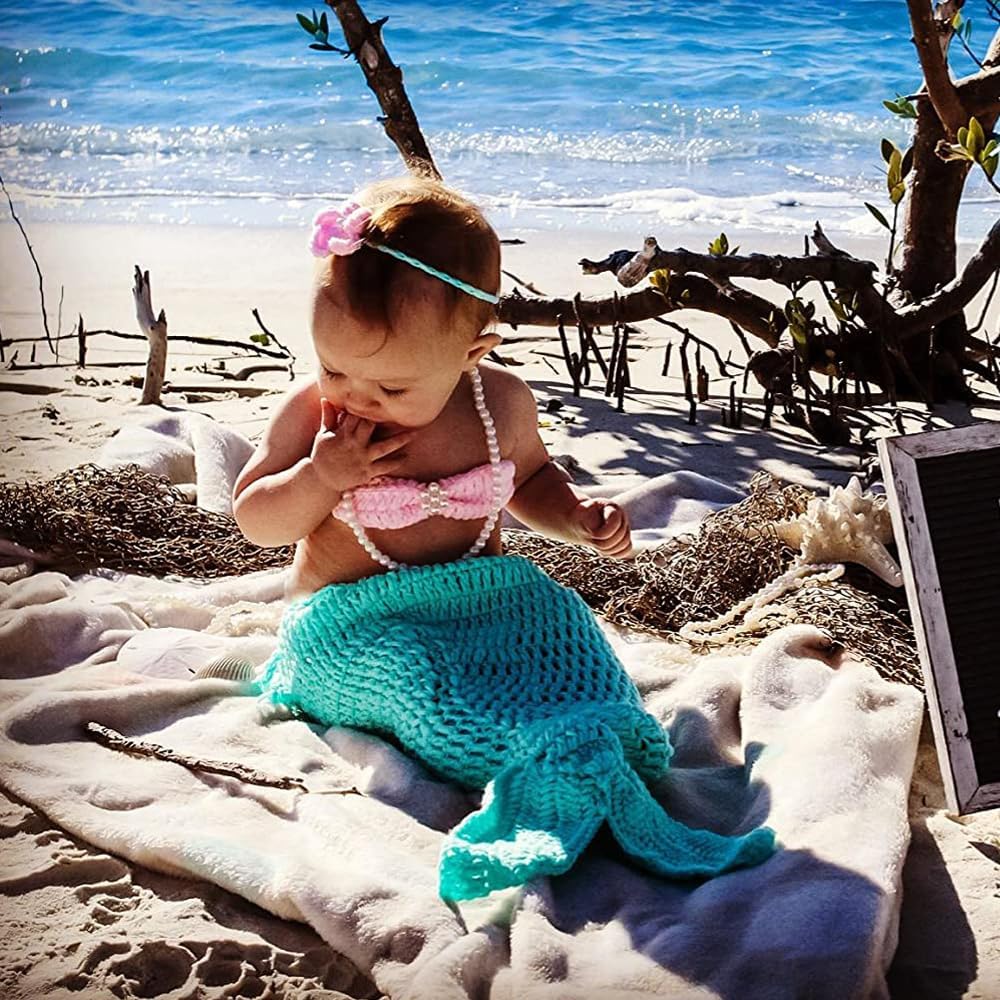 MG House Baby Mermaid Costume Set for Newborn Photography