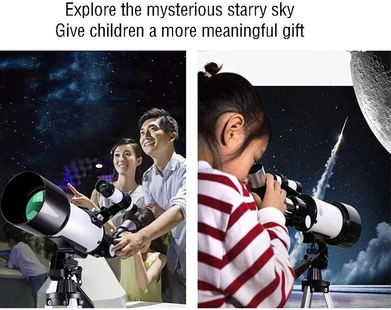 Kids Astronomy Telescope with 70mm Aperture and 400mm AZ Mount