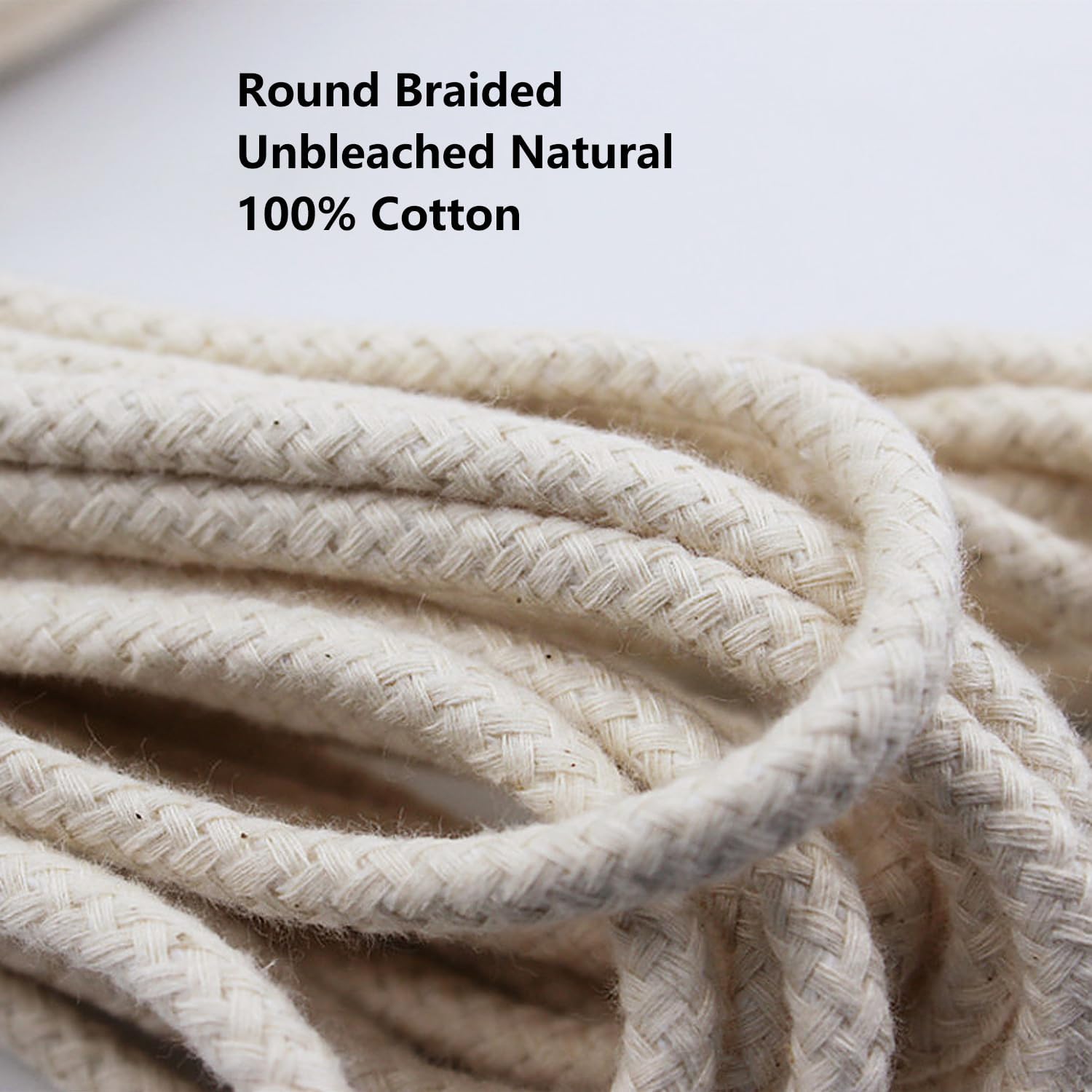 10ft Cotton Oil Lamp Wicks 14 Inch Round 6mm 250 Ply Solid Braided