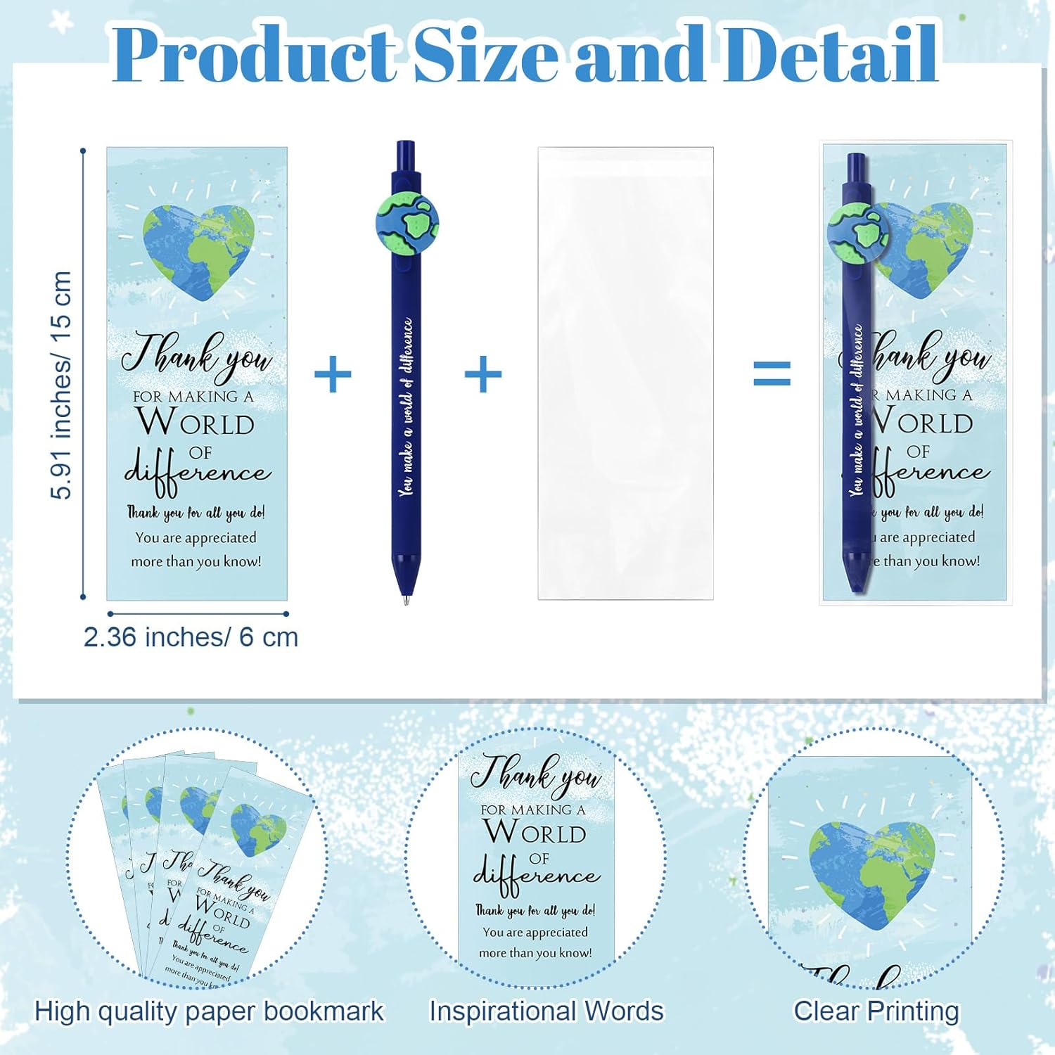 20 Sets Back to School Gift Cute Retractable Globe Pens