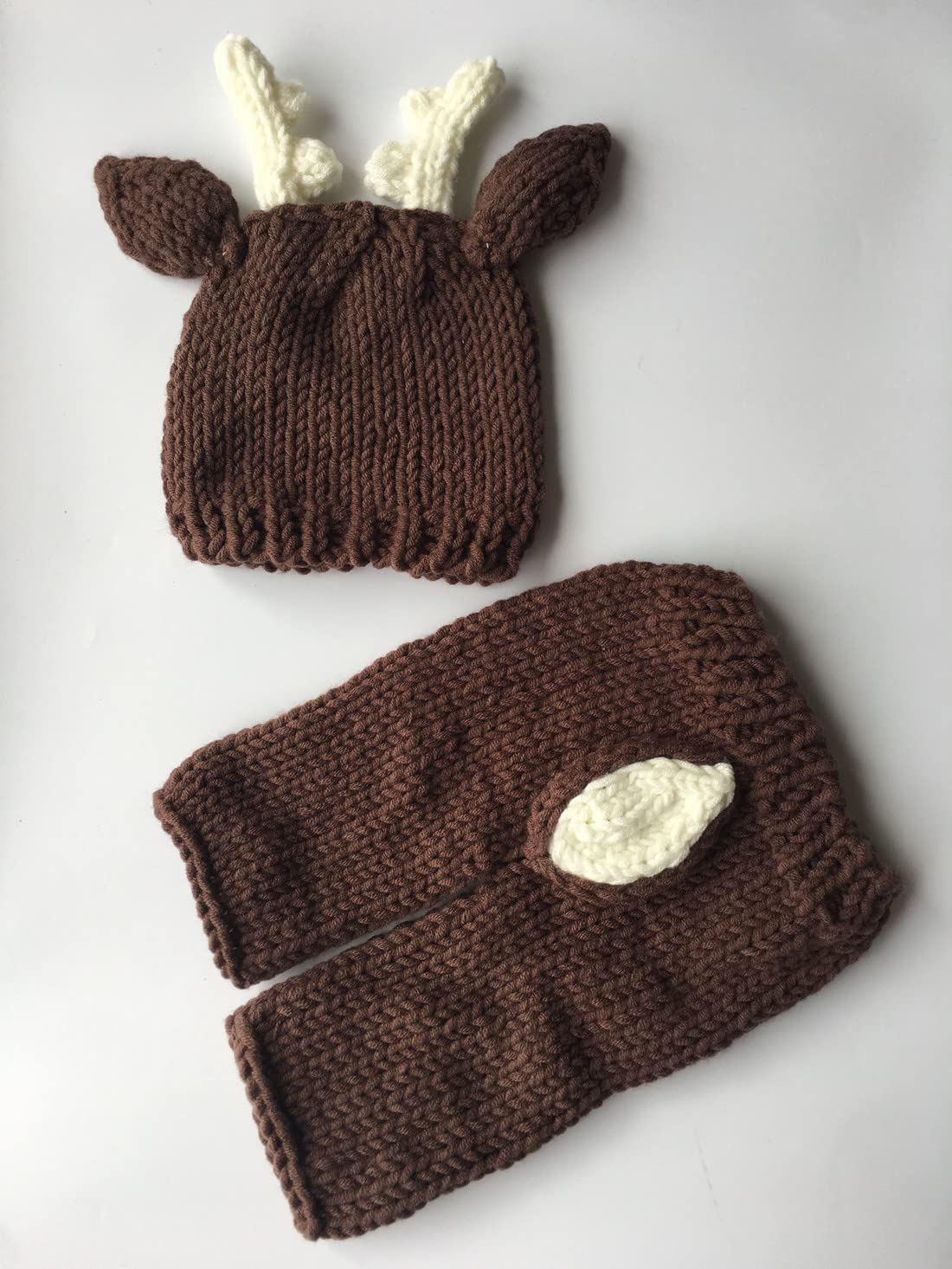 Pinbo Newborn Baby Photography Prop Crochet Deer Hat Pants