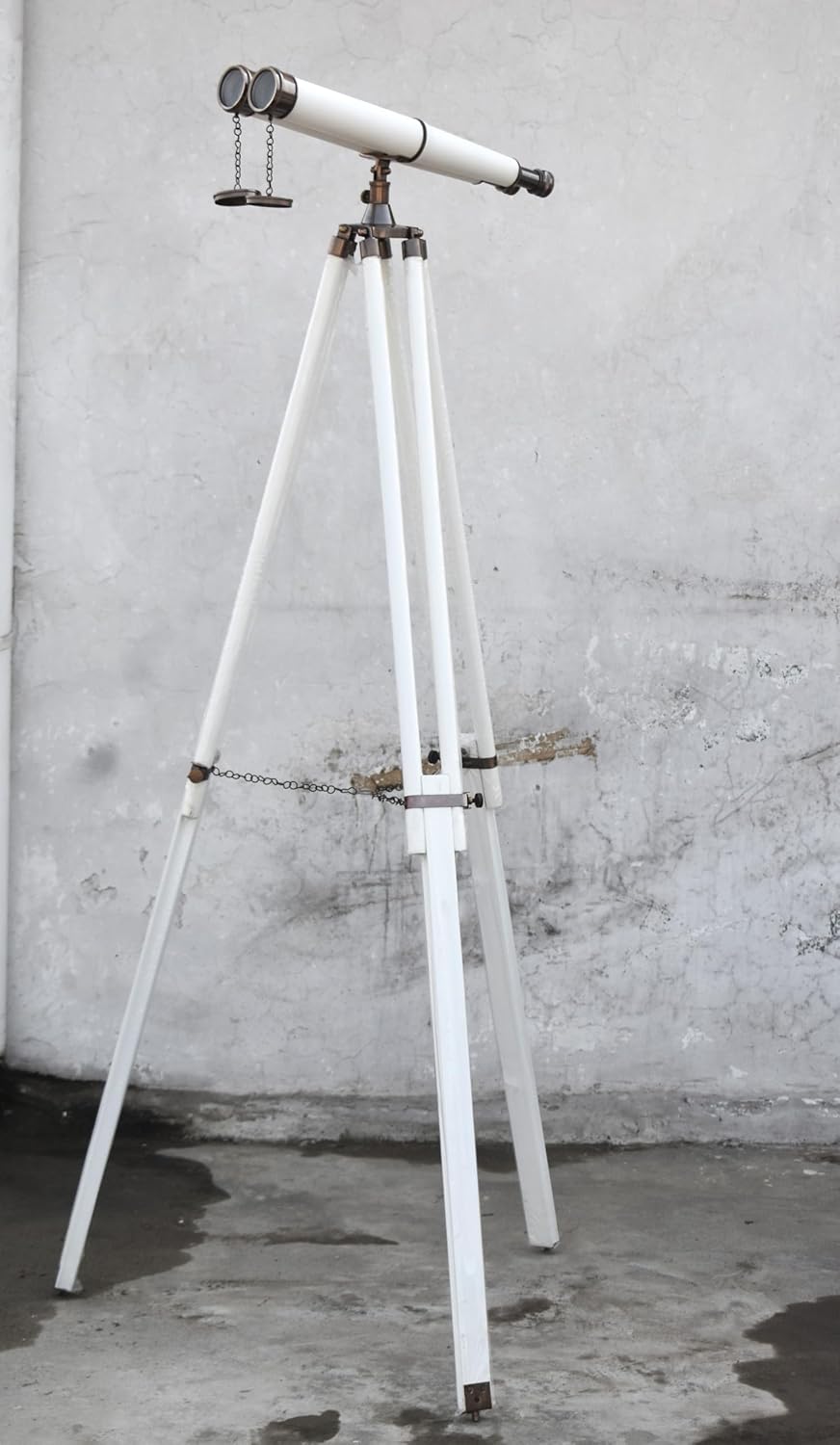 Brass Floor Standing Binoculars with Tripod - Nautical Decor