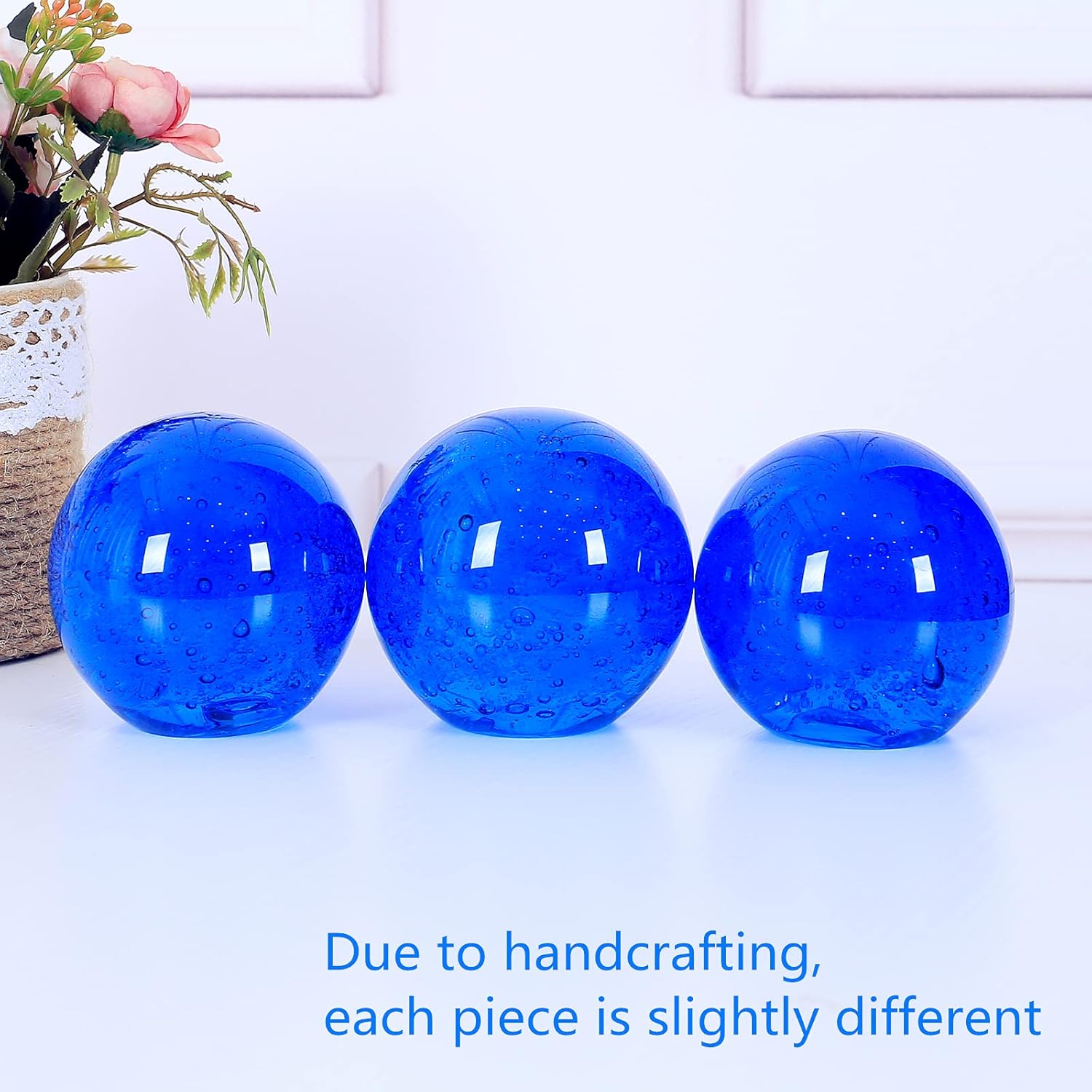 Eustuma Hand Blown Glass Ocean Bubbles Figurine