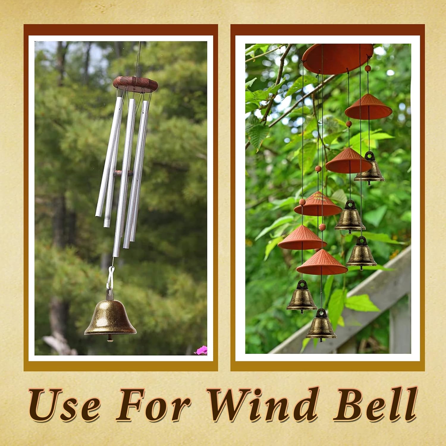 20PCS Brass Craft Bells with Spring Hooks