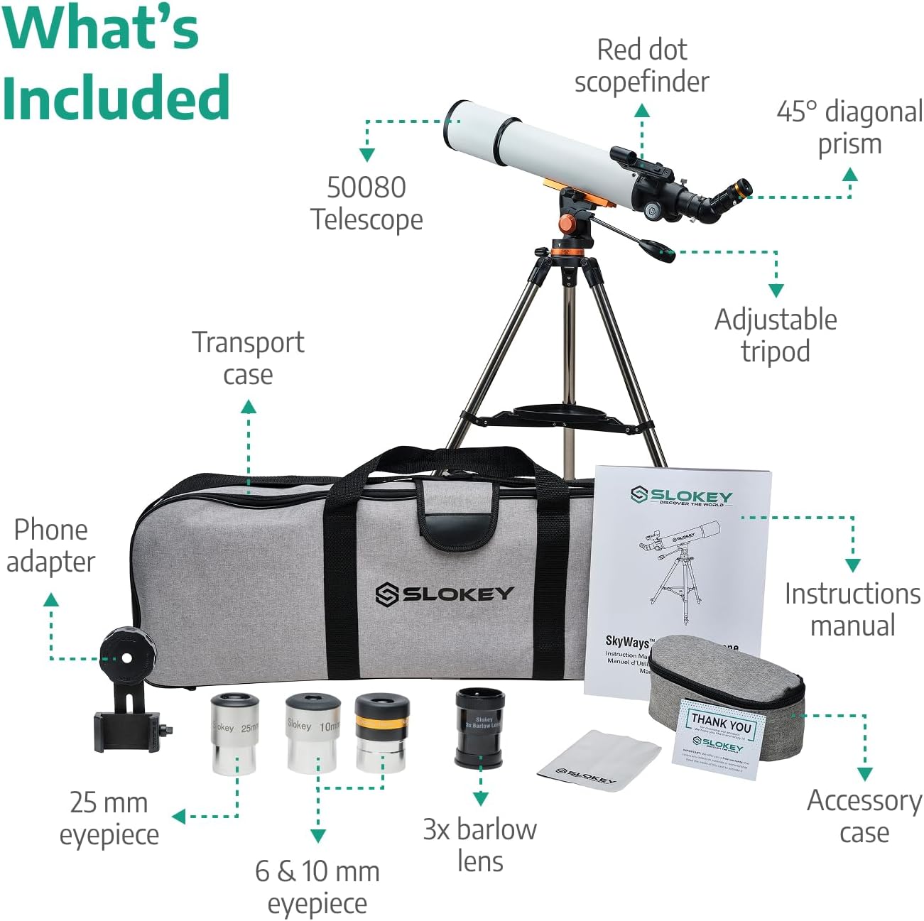 Slokey Discover The World Telescope for Astronomy for Adult Beginners
