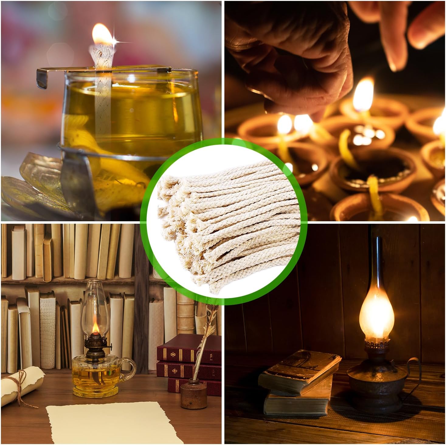 100PCS Round Cotton Oil Lamp Wicks 14 Inch