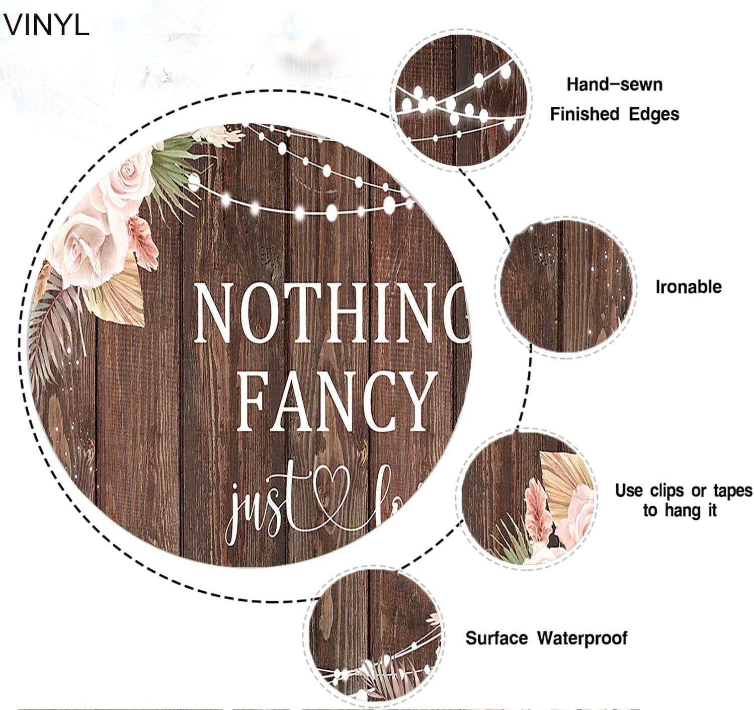 Rustic Wedding Backdrop for Photography 7x5ft