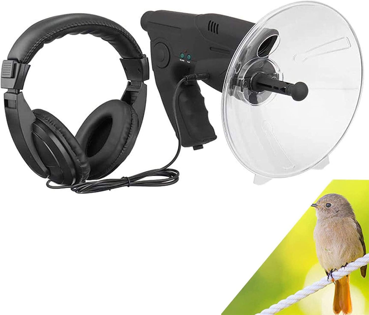 Parabolic Microphone Monocular with Headphones