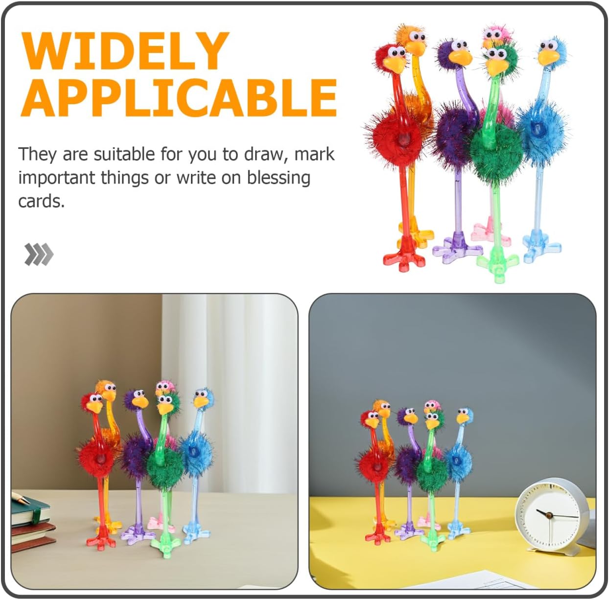 TOYANDONA 24pcs Ostrich Flamingo Pens for Kids