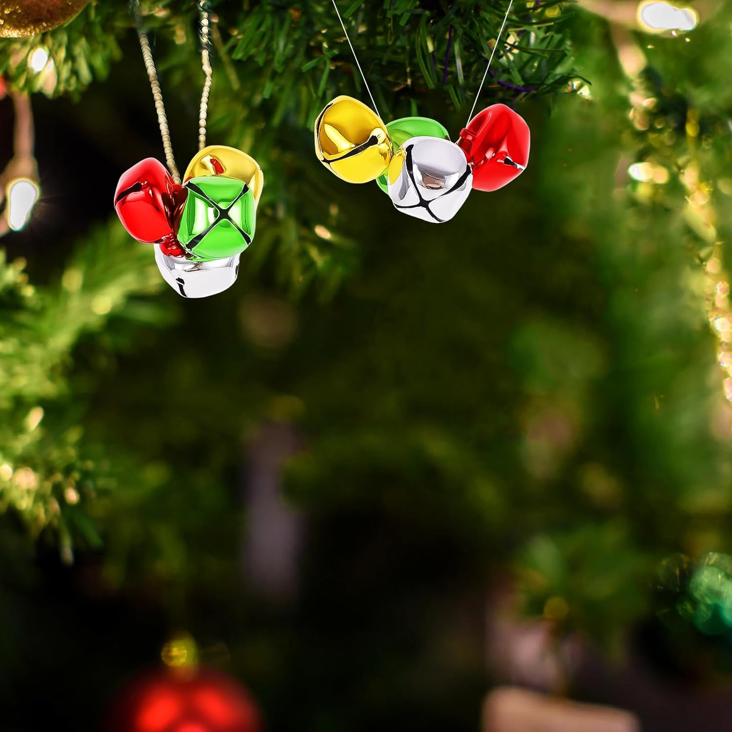 LIGHOON Jingle Bells 1 Inch Metal Craft Decor 50 Pcs