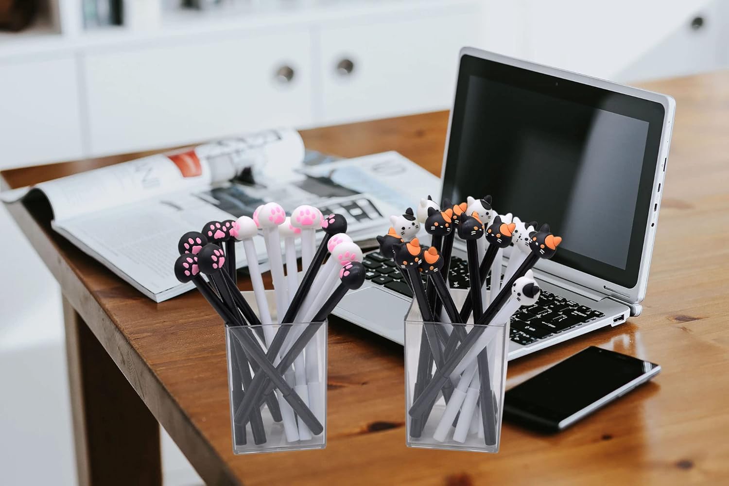 YYaaloa 32pcs Cute Gel Ink Pens with Cat Paws Design