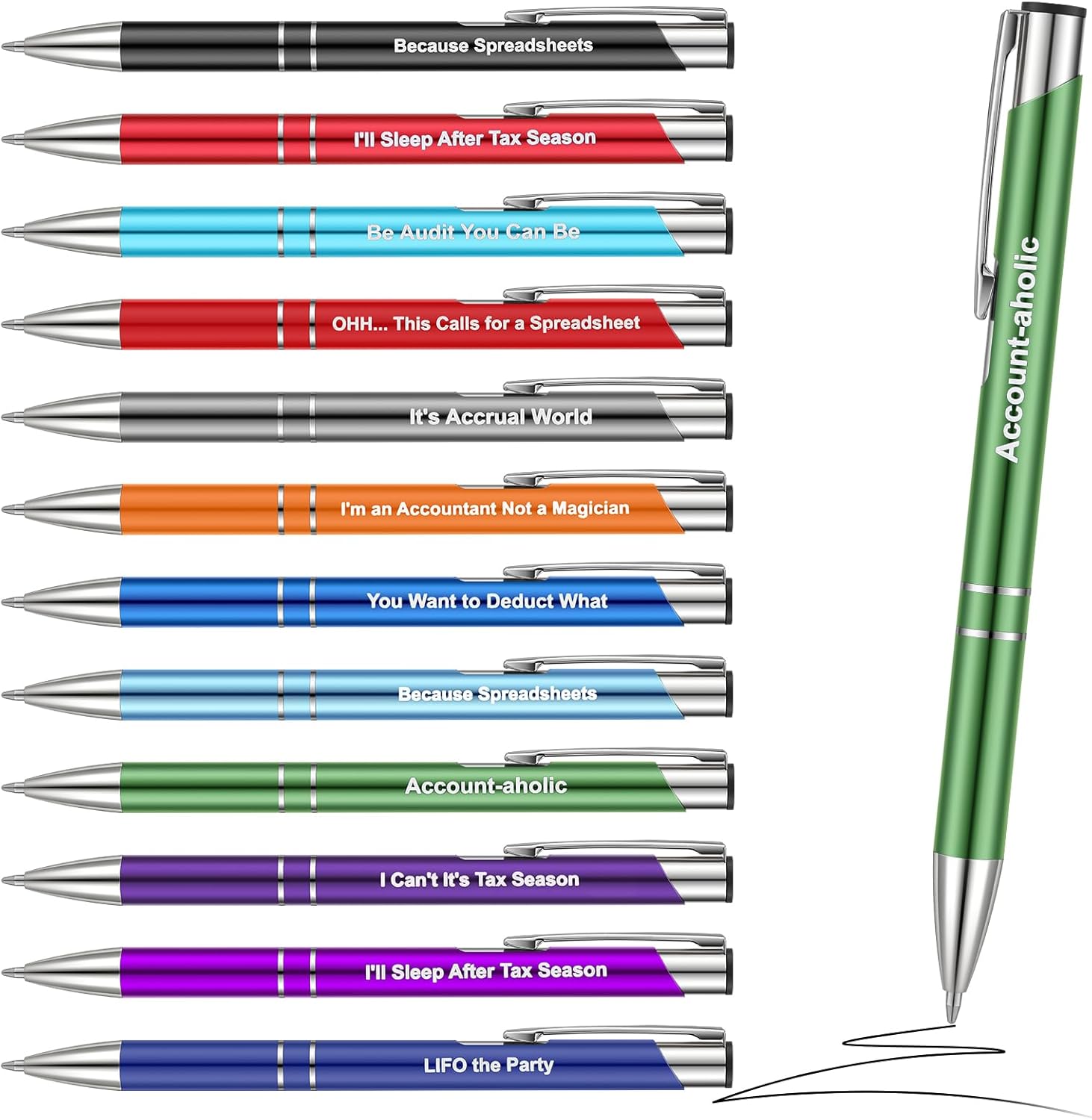 24 Pcs Funny Accountant Pens with Quotes
