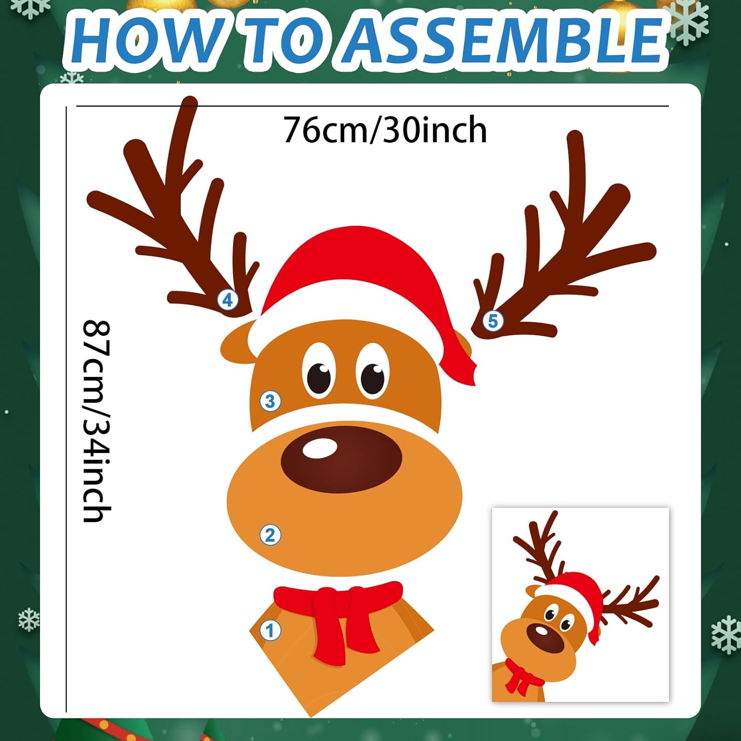 ZOIIWA Large Christmas Bulletin Board Classroom Decoration
