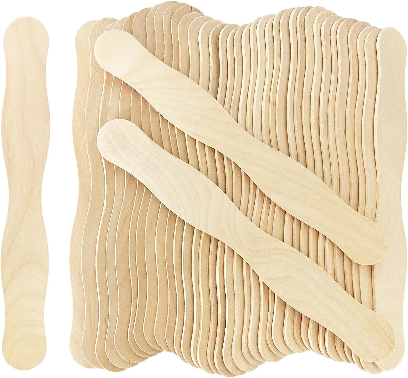 100 Pcs Jumbo Wooden Fan Handles 8 Inch Craft Sticks