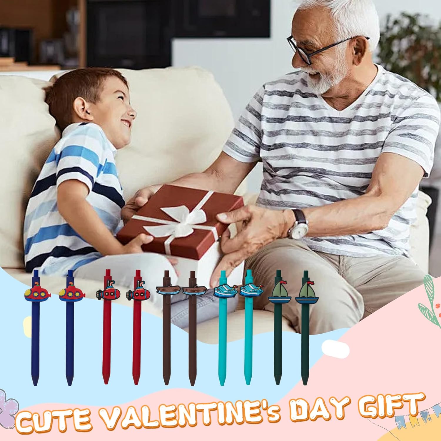 10 Pcs Ship Theme Ballpoint Pens for Kids and Office Use