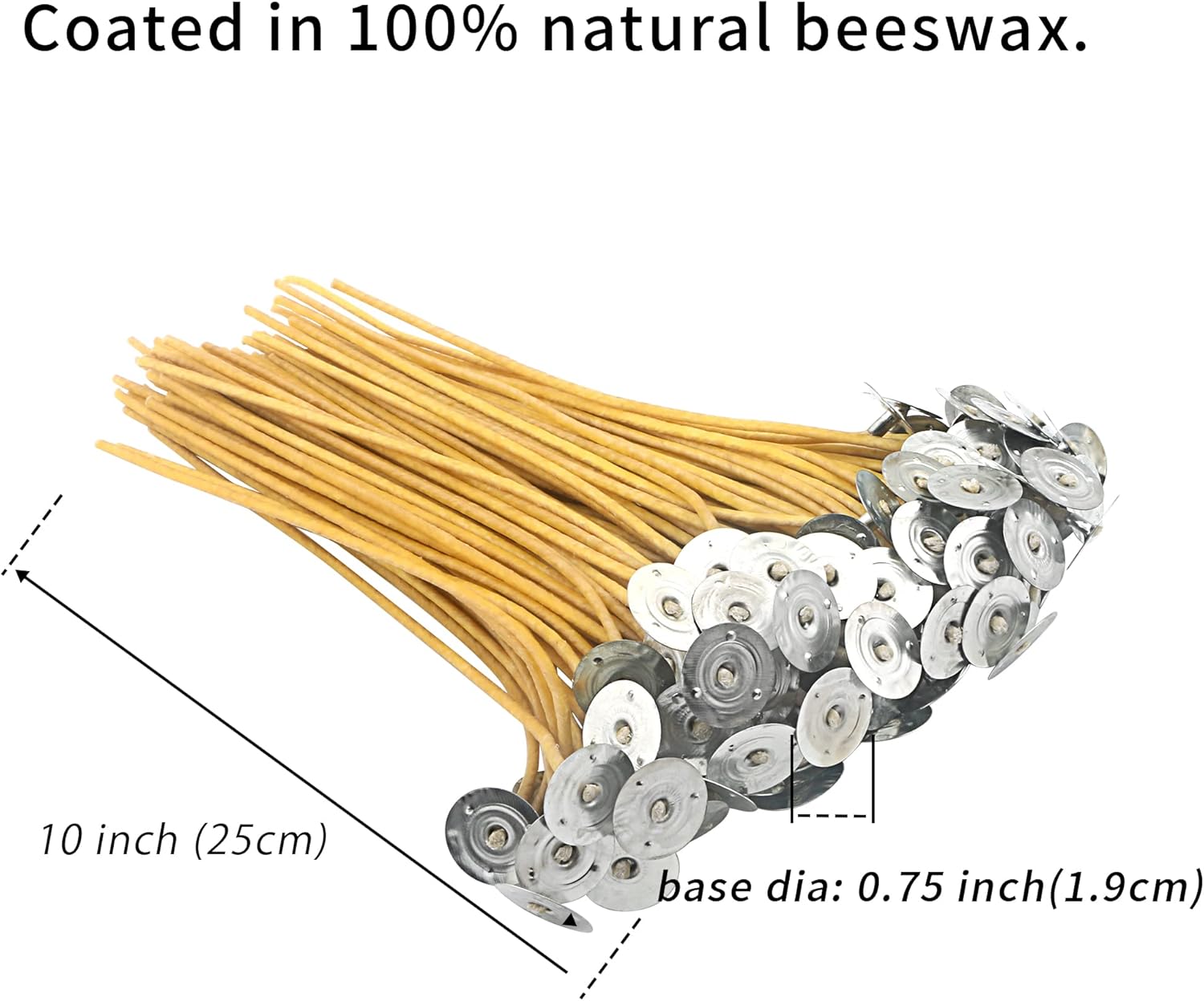 MILIVIXAY 100PCS 10 Inch Hemp Candle Wicks with Tabs and Stickers