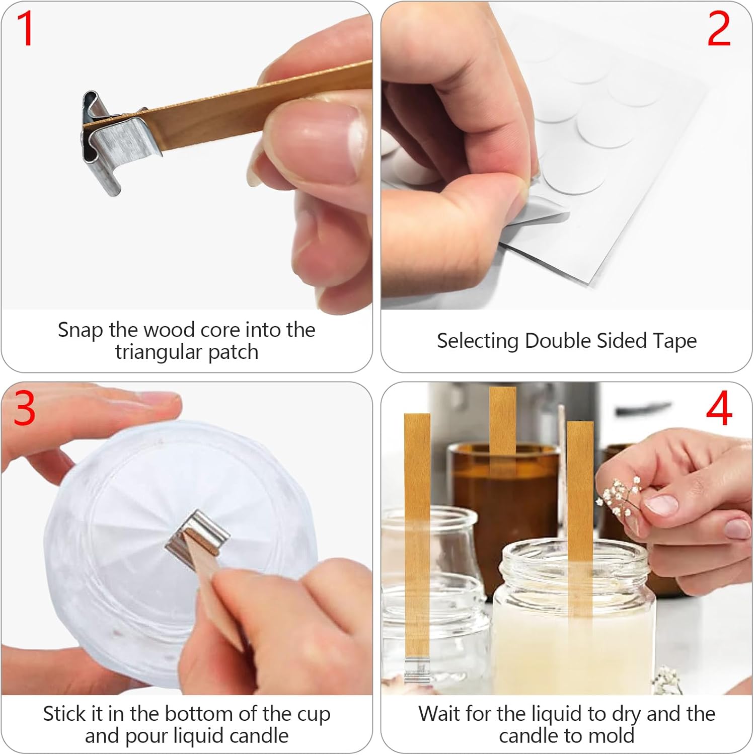 301Pcs Wood Wicks for Candle Making DIY Set