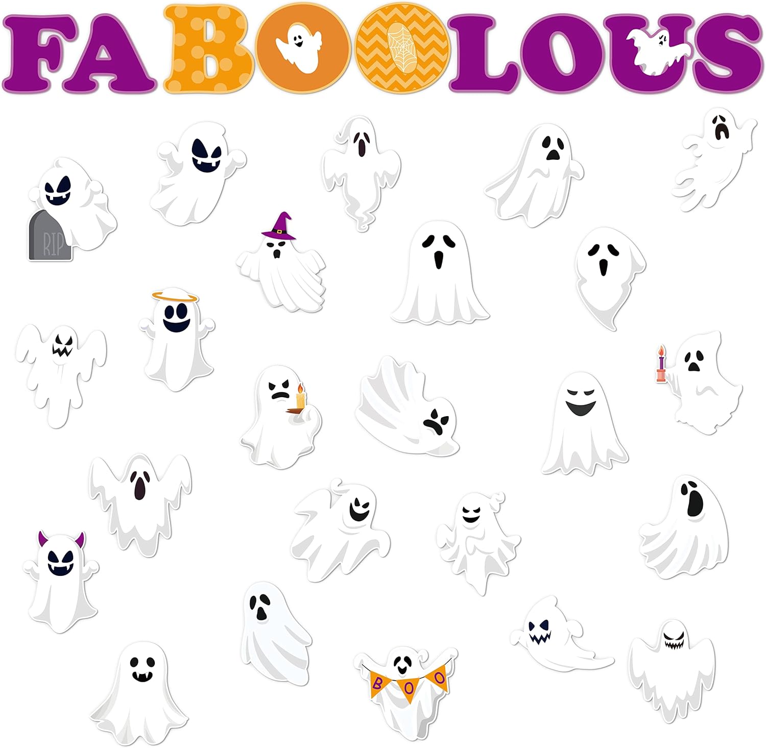 Haooryx Halloween Ghost Bulletin Board Decoration Set