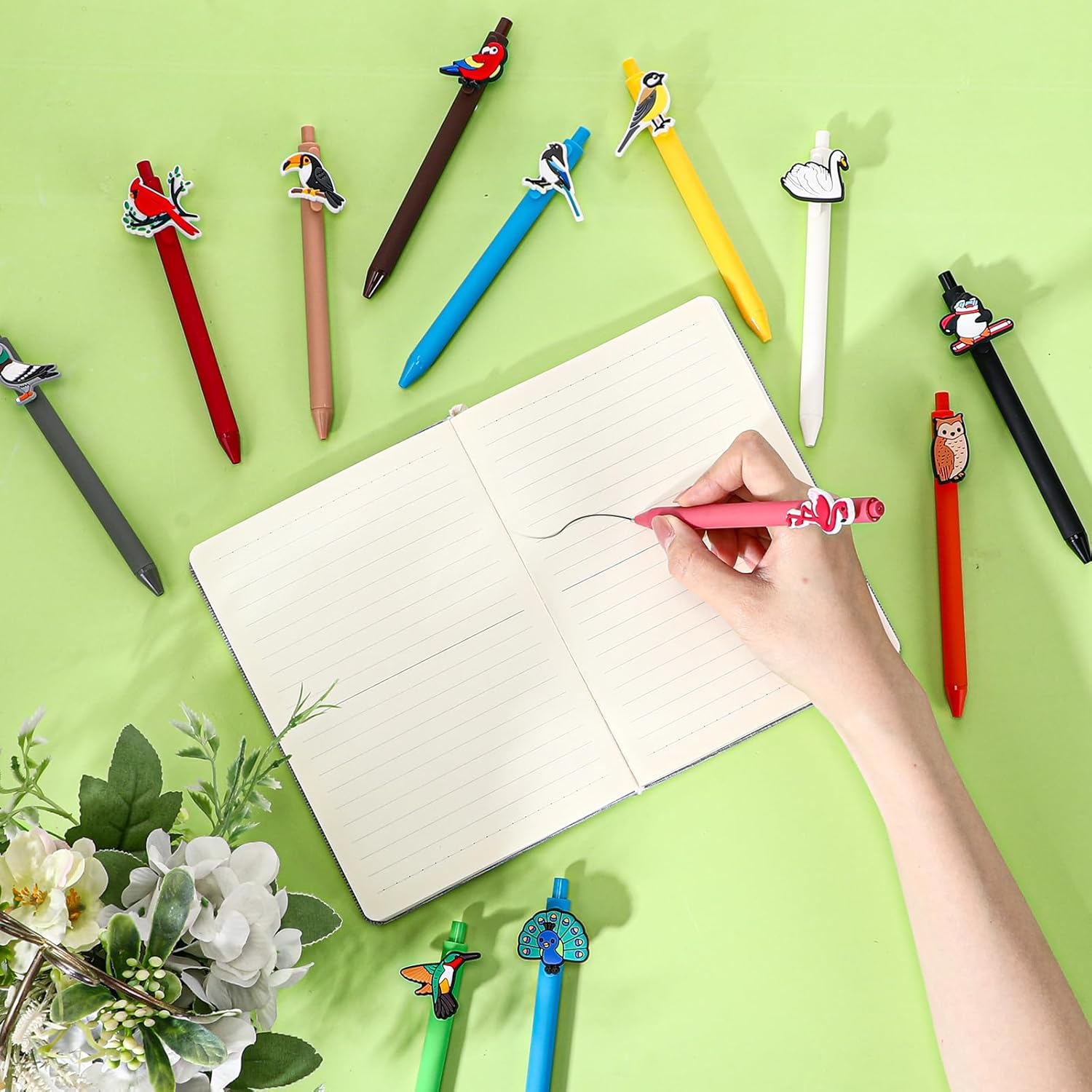 12 Pcs Bird Themed Ballpoint Pens for Bird Lovers