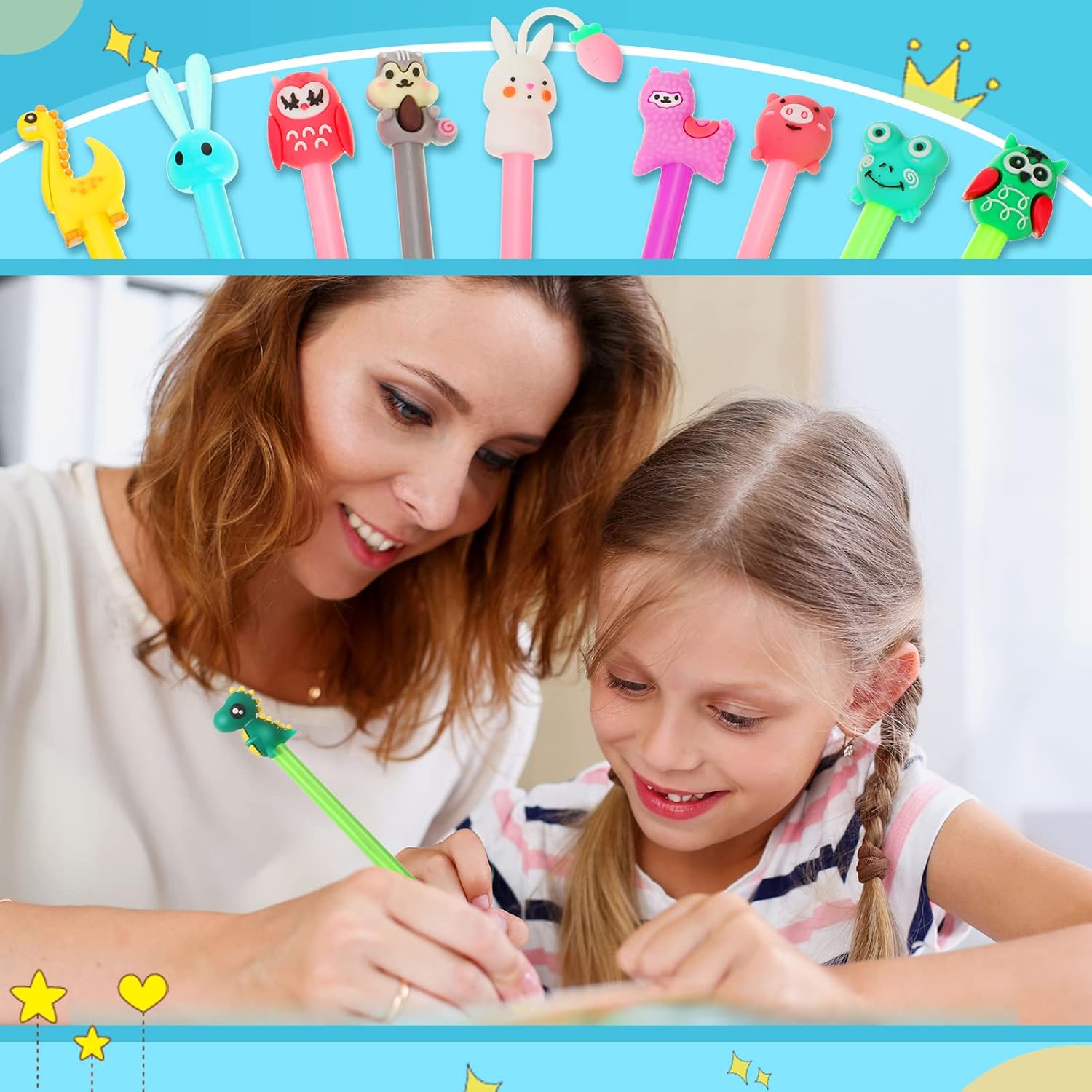 Handepo Cute Cartoon Gel Ink Pens 200 Pcs 50 Styles