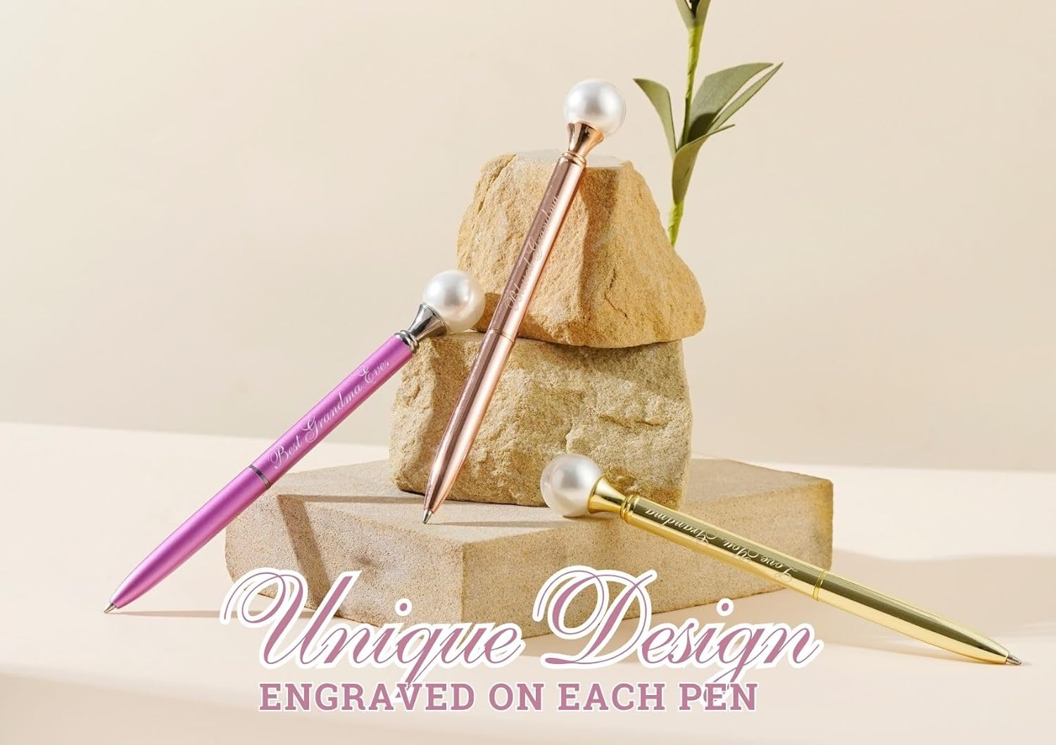 Innobeta Pearl Decorated Metal Pens Set of 3