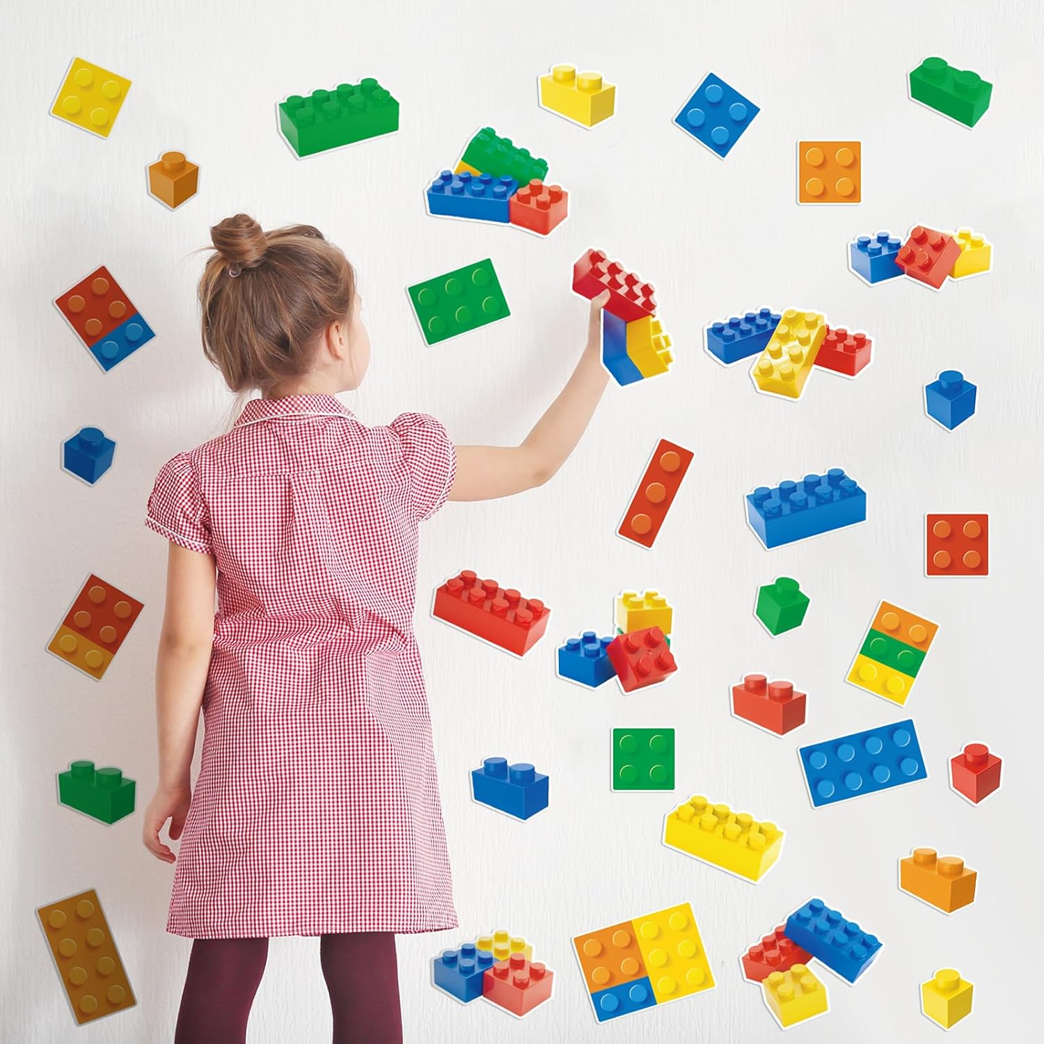 Seajan 72 Pcs Building Blocks Wall Cutouts Decorations
